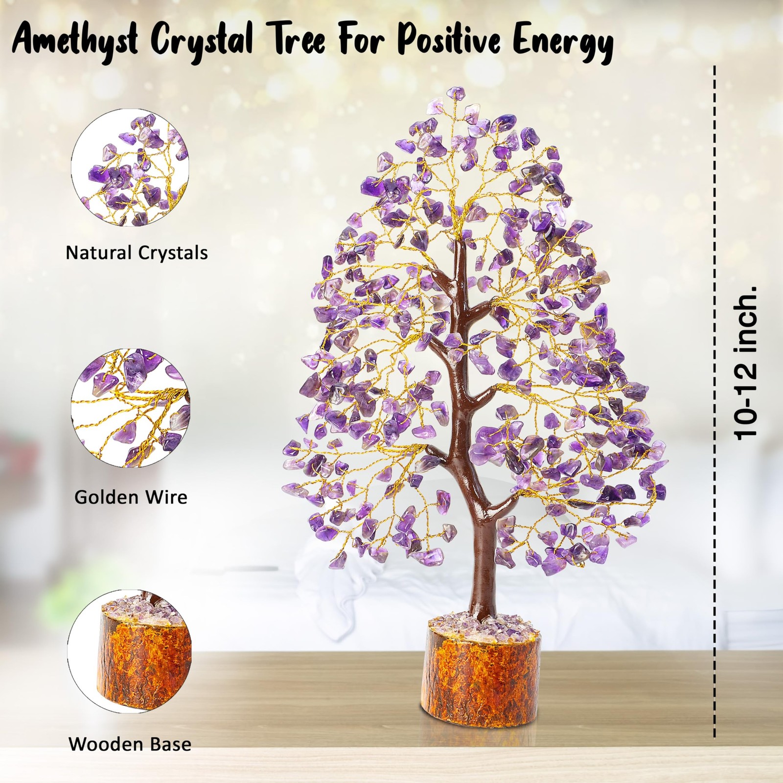 Crocon® Amethyst Tree of Life, Birthday Gifts for Women & Men, Purple House