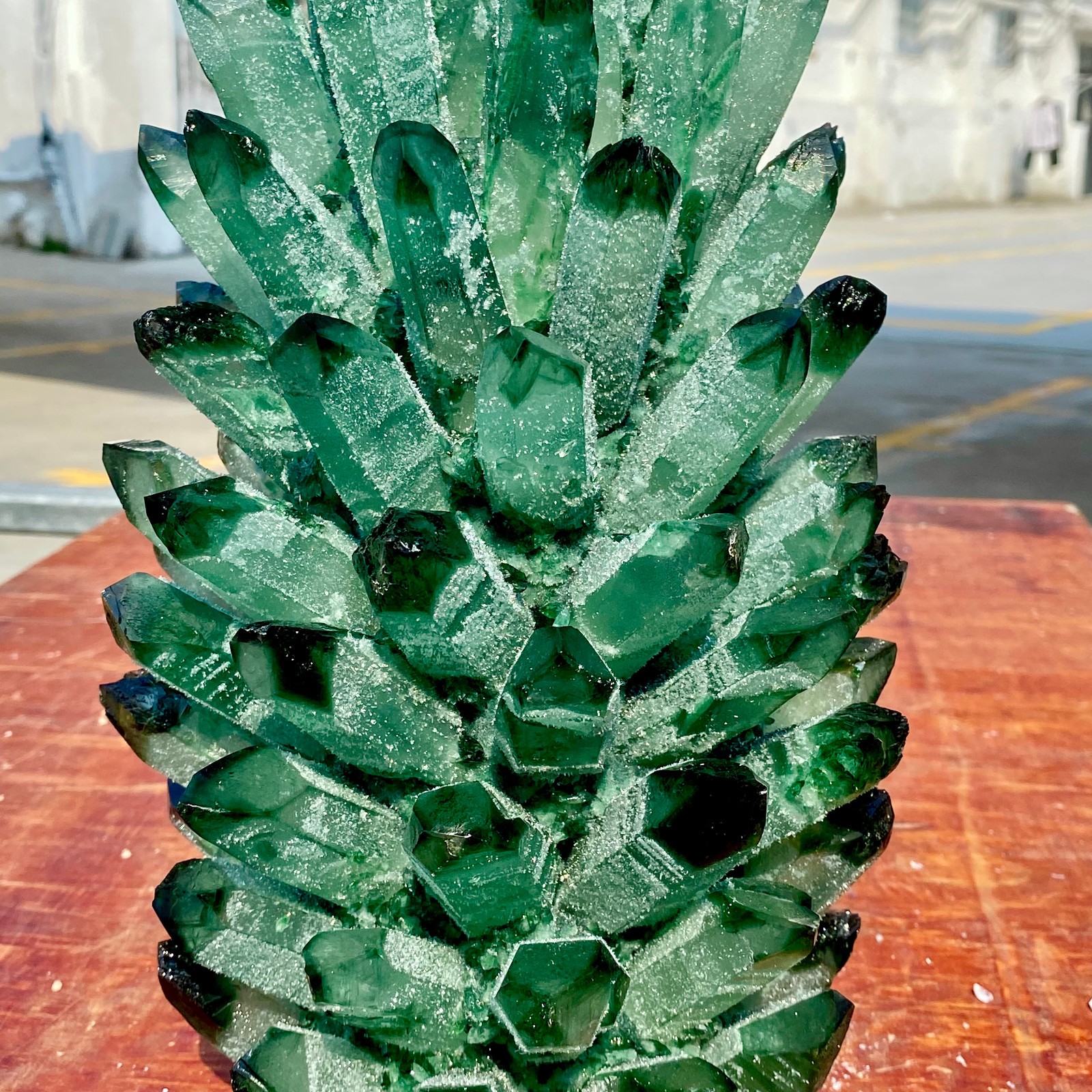 19.8LB Newly discovered green phantom quartz crystal cluster minerals