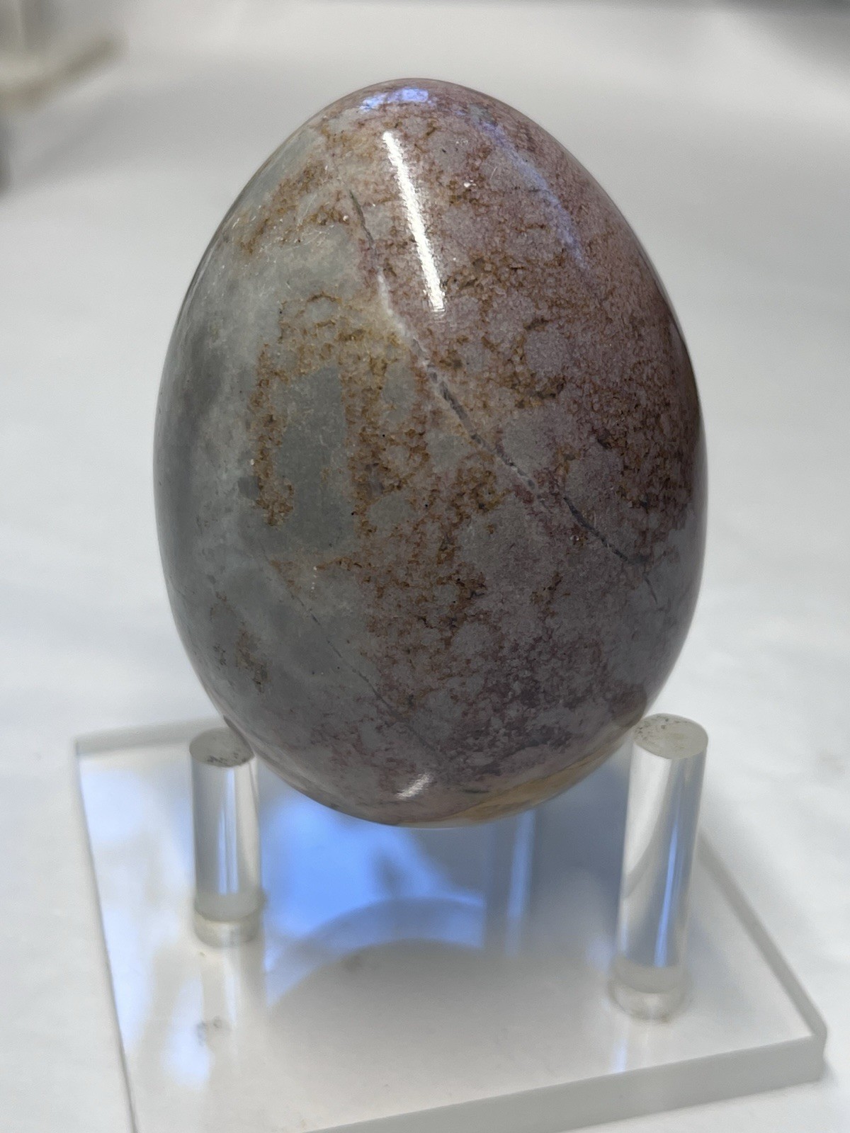 Polished Agate Stone Egg – Unique Natural Gemstone Display Piece (no Stand)