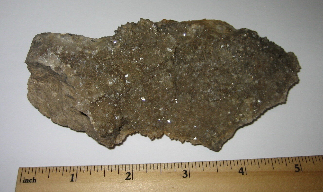 5.25″ x 2.25″ DRUSY HERKIMER DIAMOND QUARTZ CRYSTAL CLUSTER NEW YORK ~ 263.7g *A