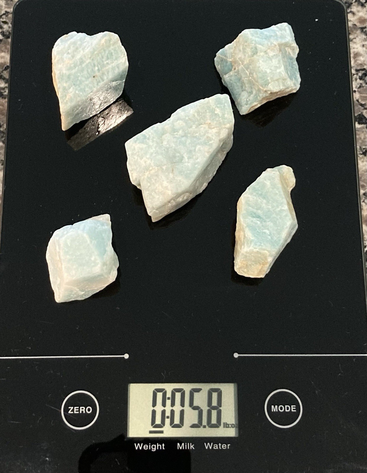 5 Pieces of Beautiful Amazonite 5.9oz – 167g PIKES PEAK Colorado