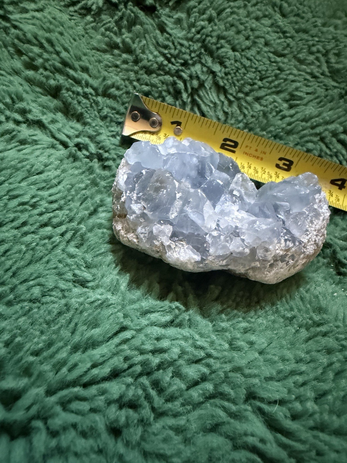 Natural Blue Crystal Geode Mineral Specimen 3” Hand Collected Utah Desert