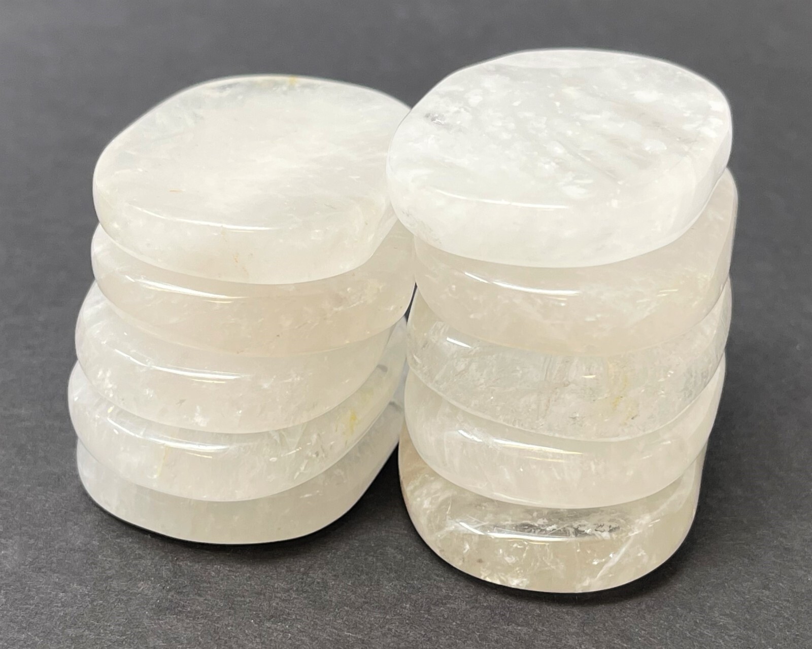 Clear Quartz Pocket Palm Stone MEDIUM (Smooth Polished Clear Quartz Worry Stone)