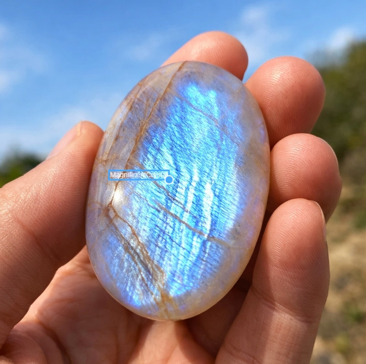Healing Moonstone Palm Stone Birthstone Crystal Meditation Reiki Worry Stone