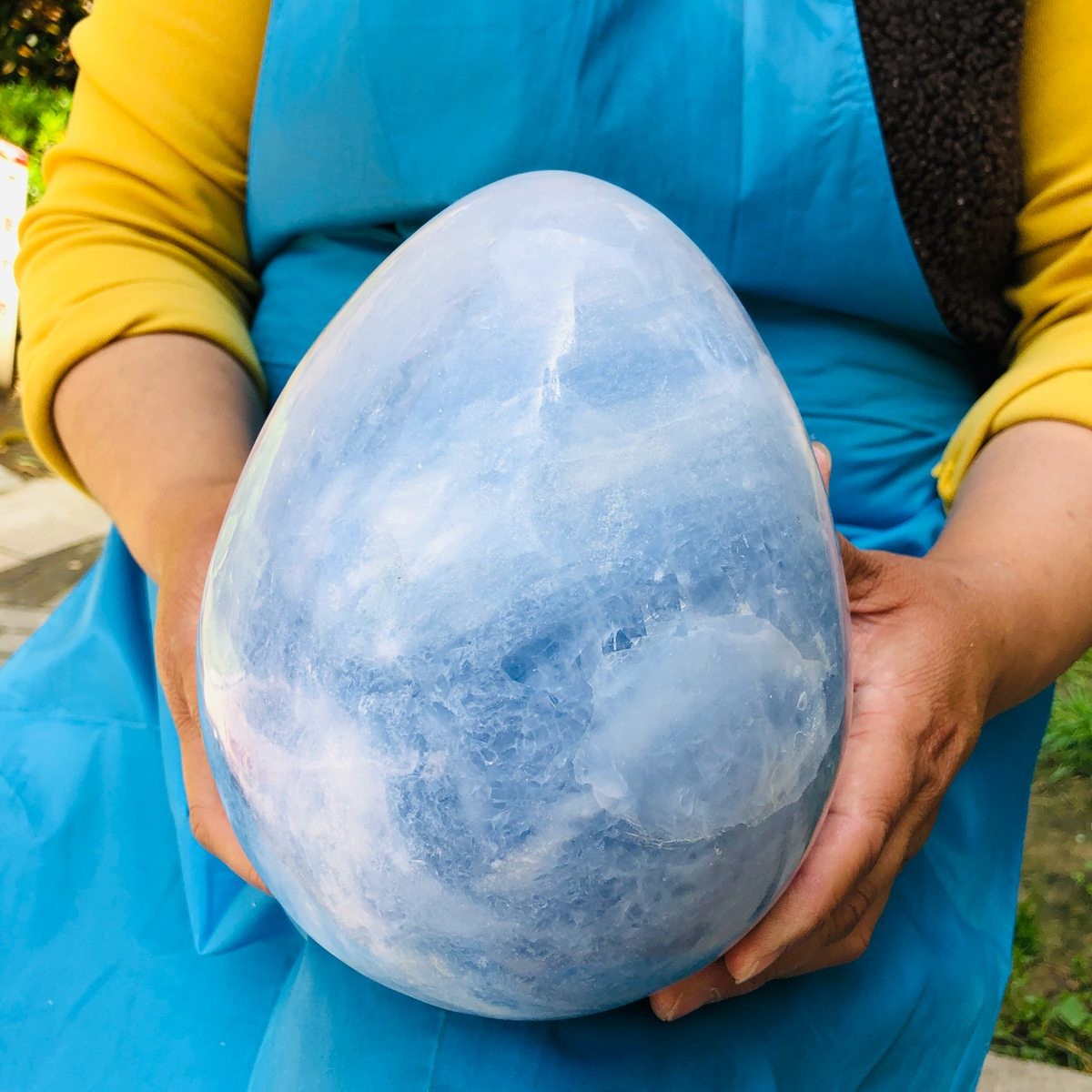 11.5LB Natural Beautiful Blue Crystal Egg Crystal Mineral Specimen Healing 4764