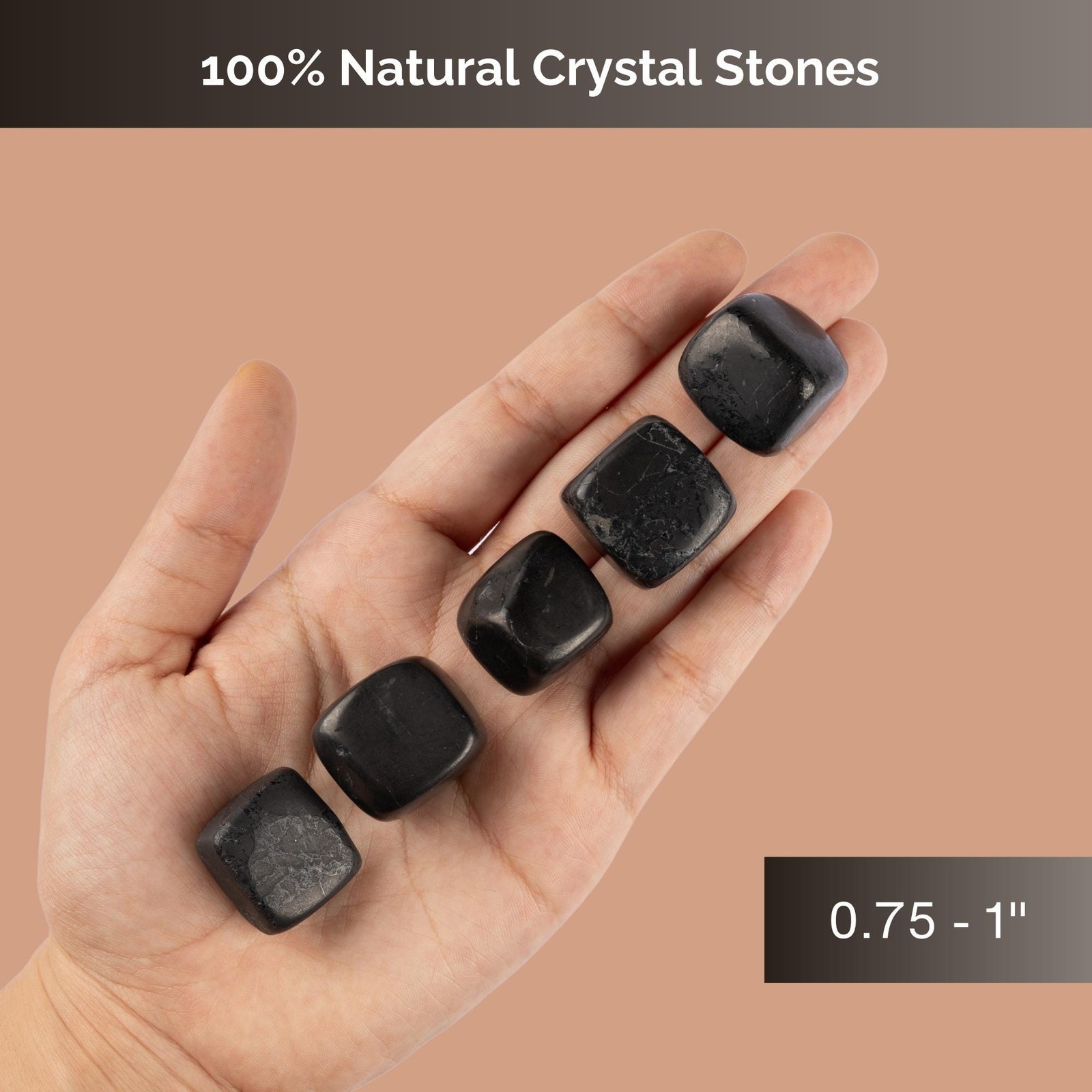 Shungite Crystal Tumble Stone, Polished Stone for Meditation & Healing
