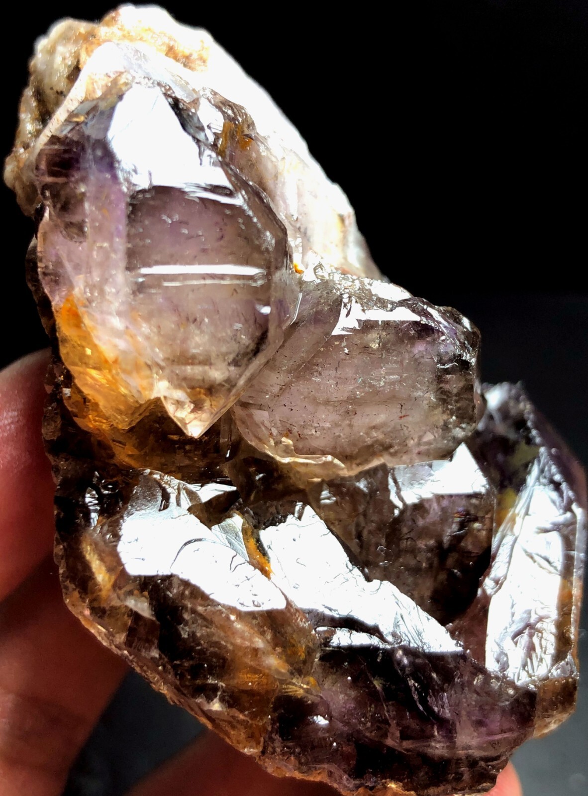 200g 1PC Diamond Grade ! Super Seven Skeletal Amethyst Quartz Crystal k898
