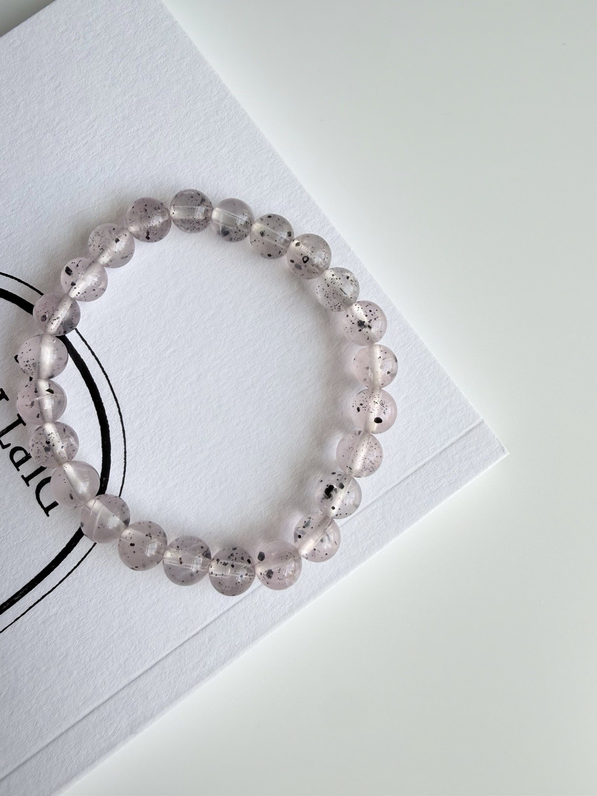 Dragon Fruite Star Rose Quartz (Hematite) with asterism Dainty Bracelet 6mm 6.7″