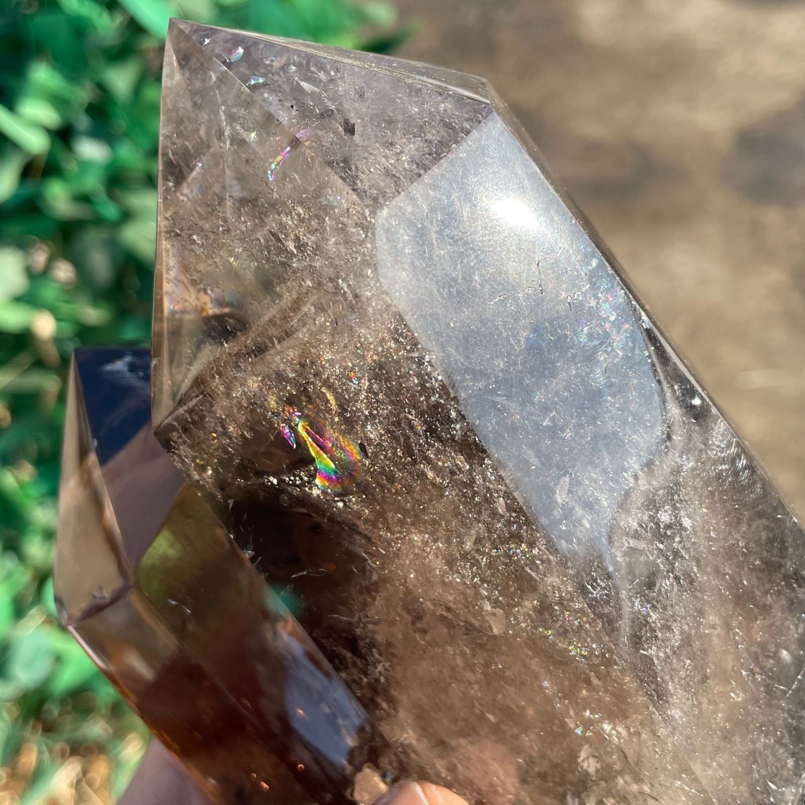 All 4.5LB Natural Smoky Quartz Obelisk Crystal Double Point Healing C2630