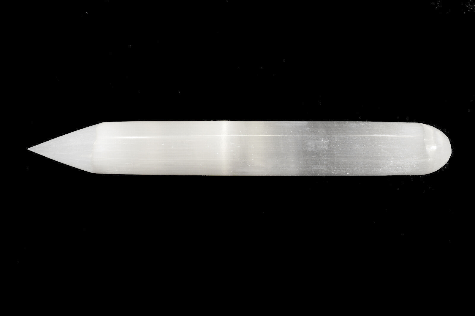 Selenite Crystal Massage Wand ” Smooth Polished Round Heal Reiki Energy CHARGED