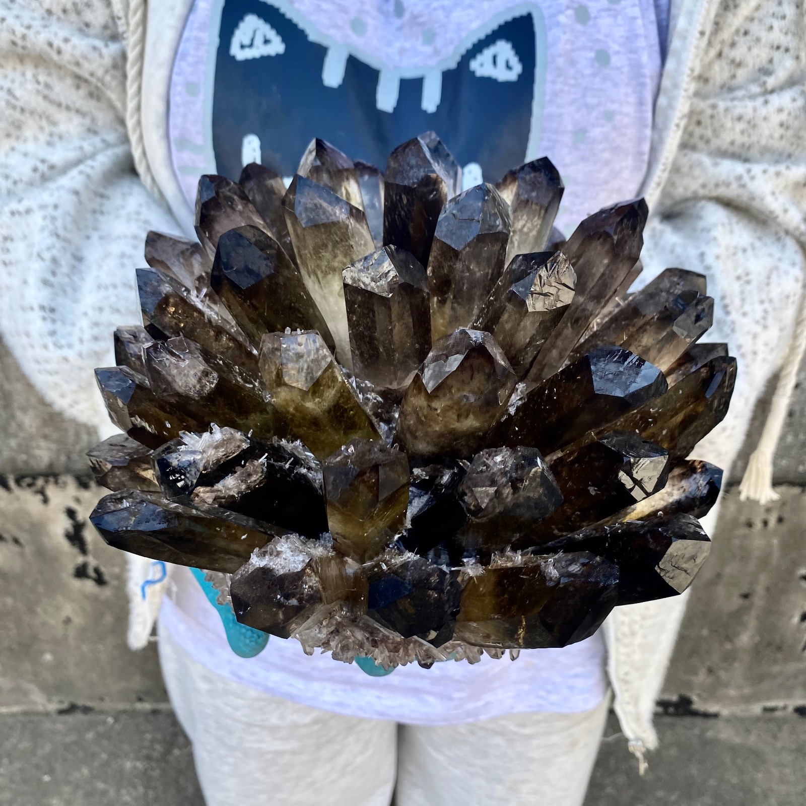13.27LB New Find black Phantom Quartz Crystal Cluster Mineral Specimen Healing
