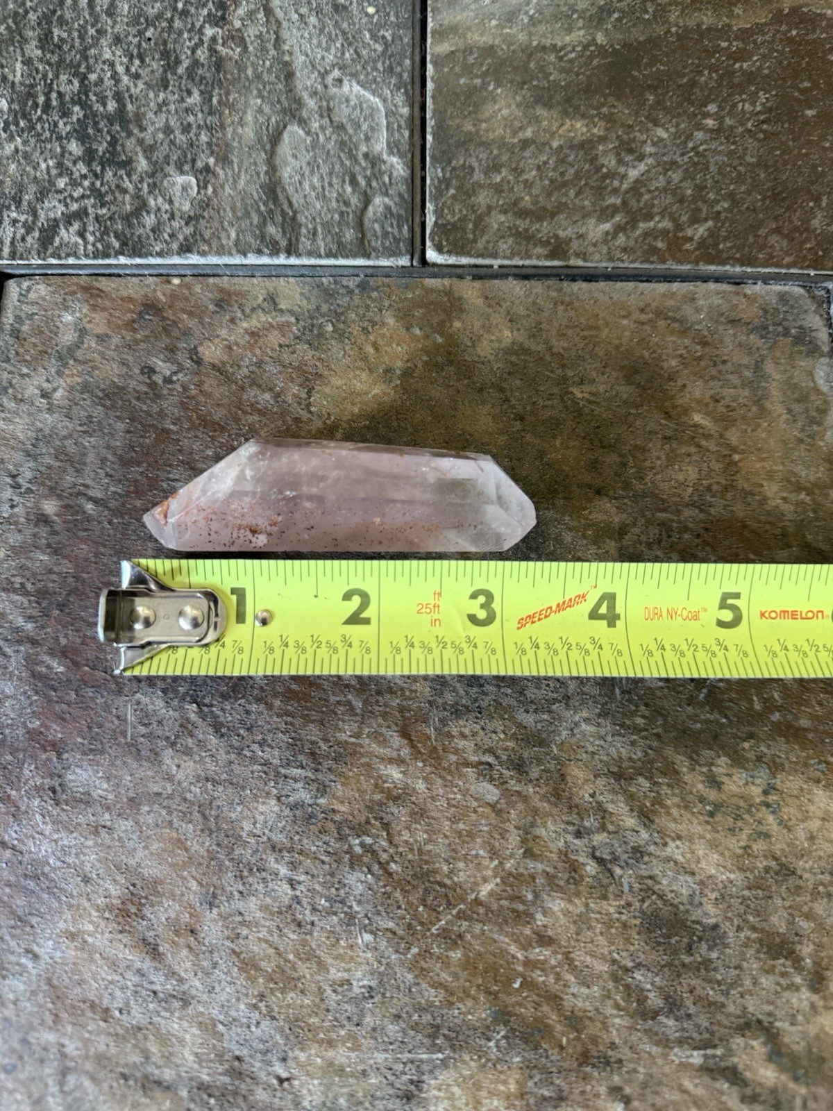 Natural Pink Lemurian Quartz Double-Terminated Crystal Wand