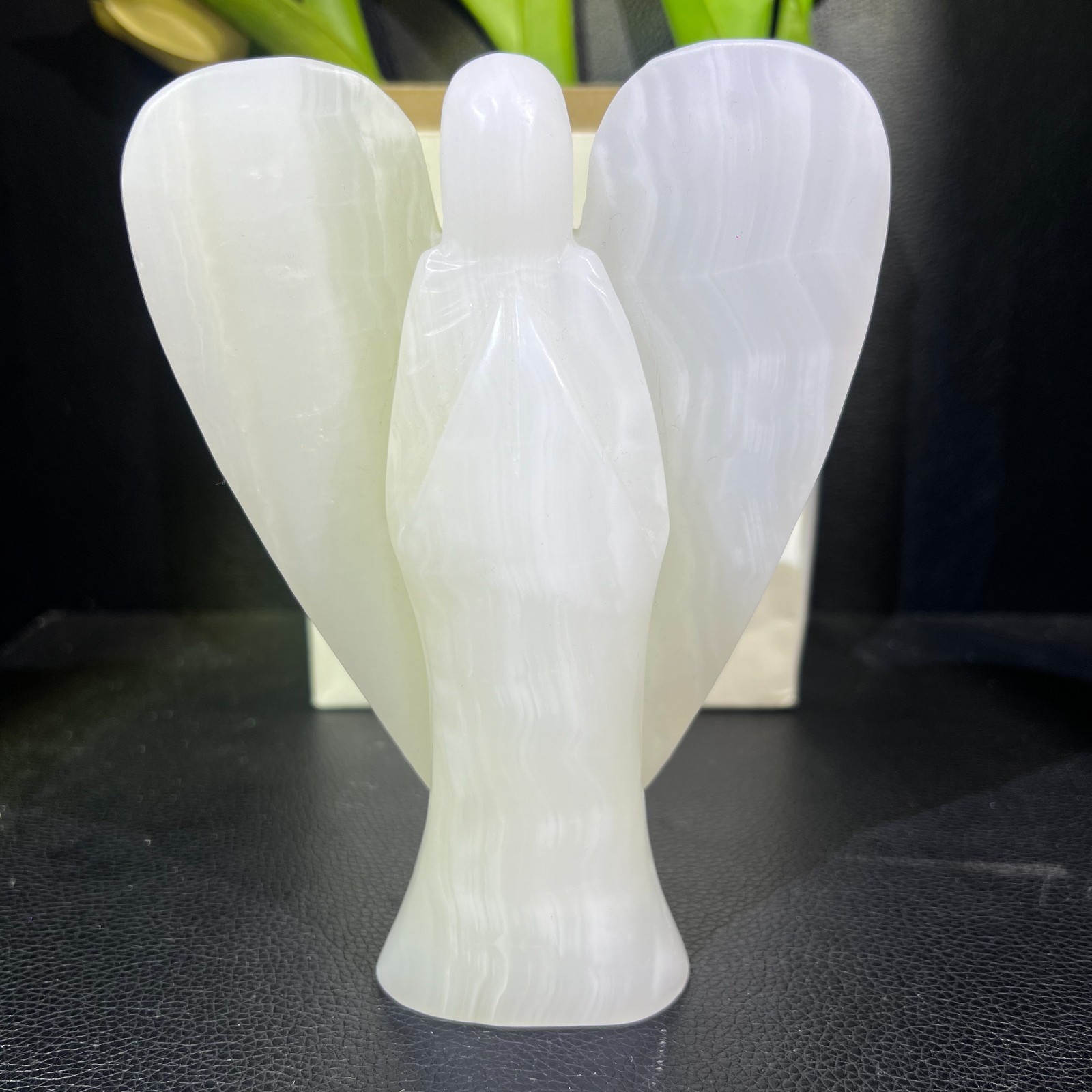 2.1LB 165mm” Natural Afghan Jade Angel Crystal Ornament Quartz Gift