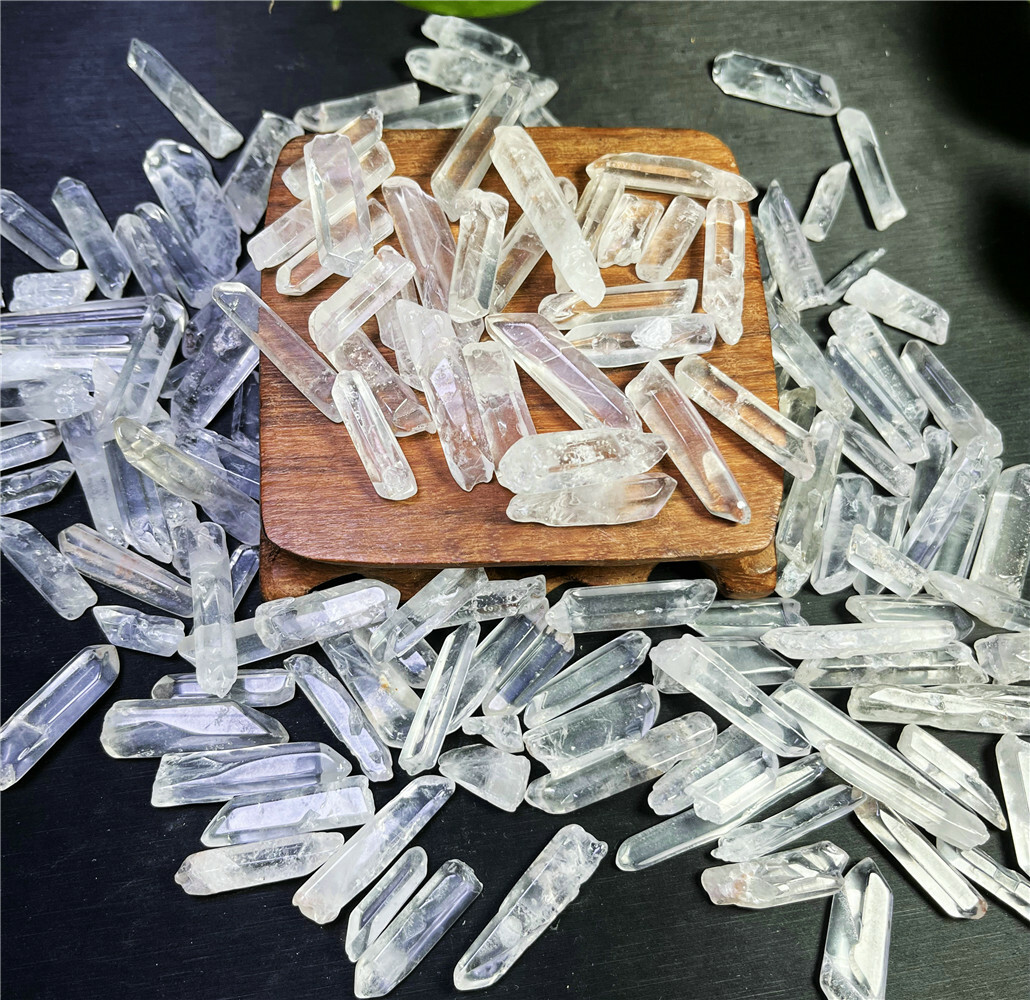 100g Lot Tibet Natural Clear Quartz Crystal Points Terminated Wand Specimen