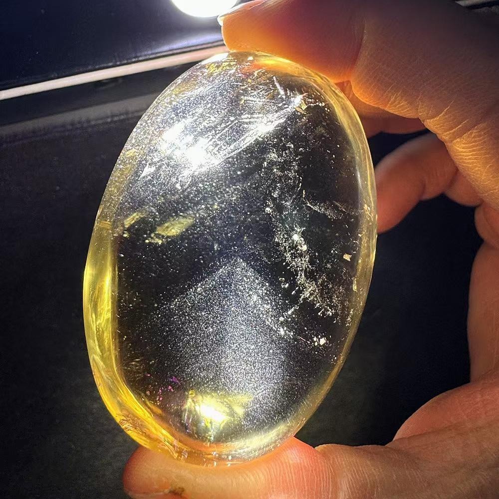 124g Natural Rainbow Smoky Quartz Sphere Crystal ball Energy Reiki healing Gem