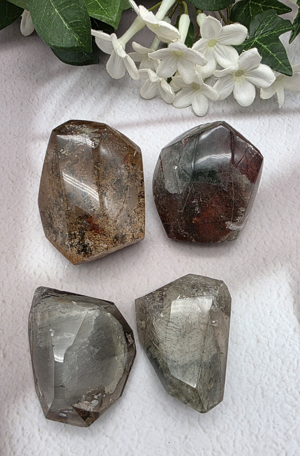 Garden Quartz Freeform Wholesale Lot 4 Pieces, Hand Carved And Polished 1+ Pound