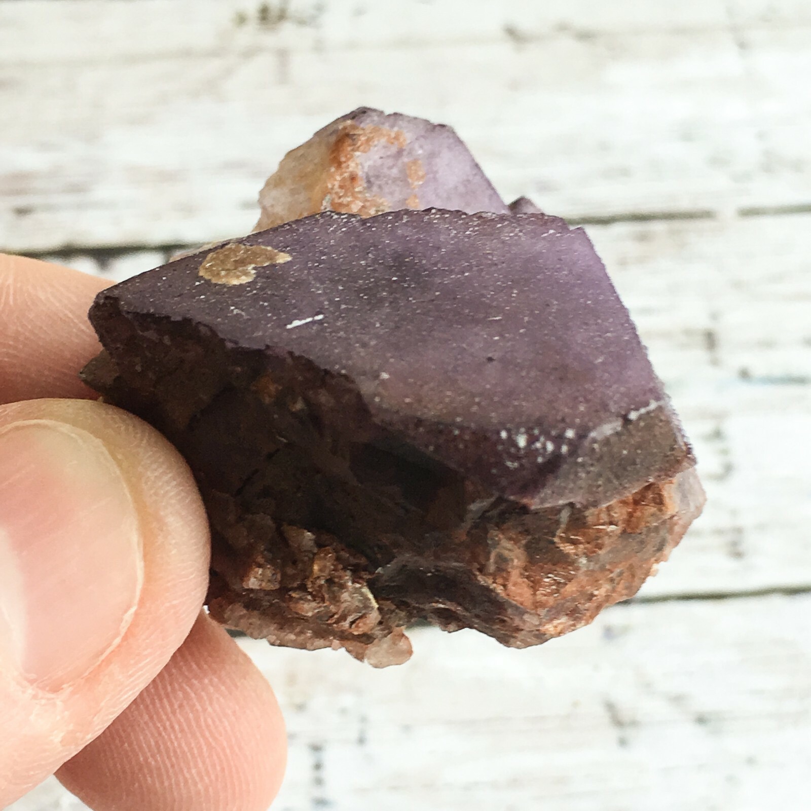 Deep Purple Fluorite Crystal Cluster: 1.95″ Long; 2.0 oz (58 g); Mineral Rough