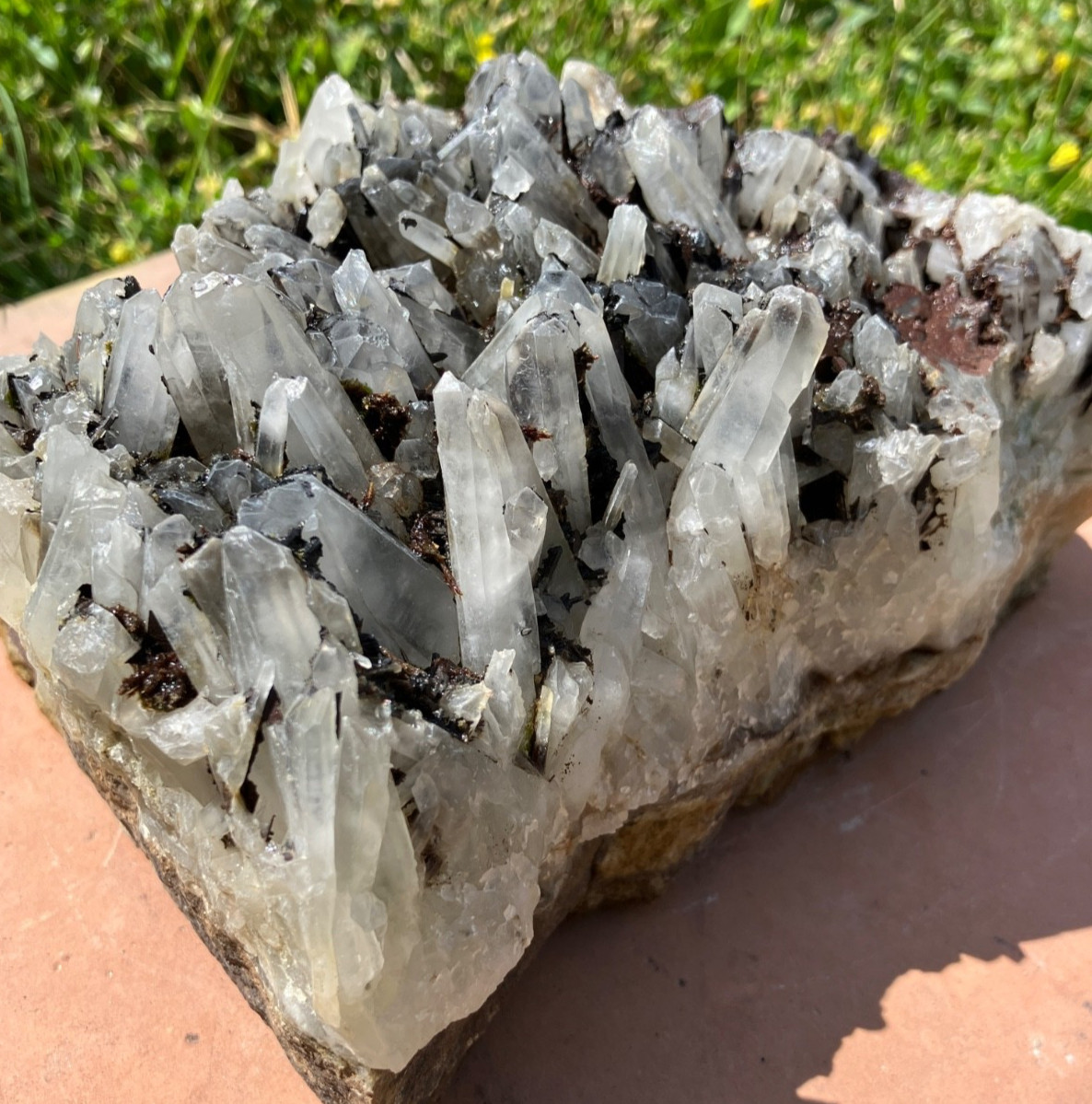 Quartz with Sphalerite & Hematite Crystal Cluster Cabinet Specimen – 4 lbs 9 oz