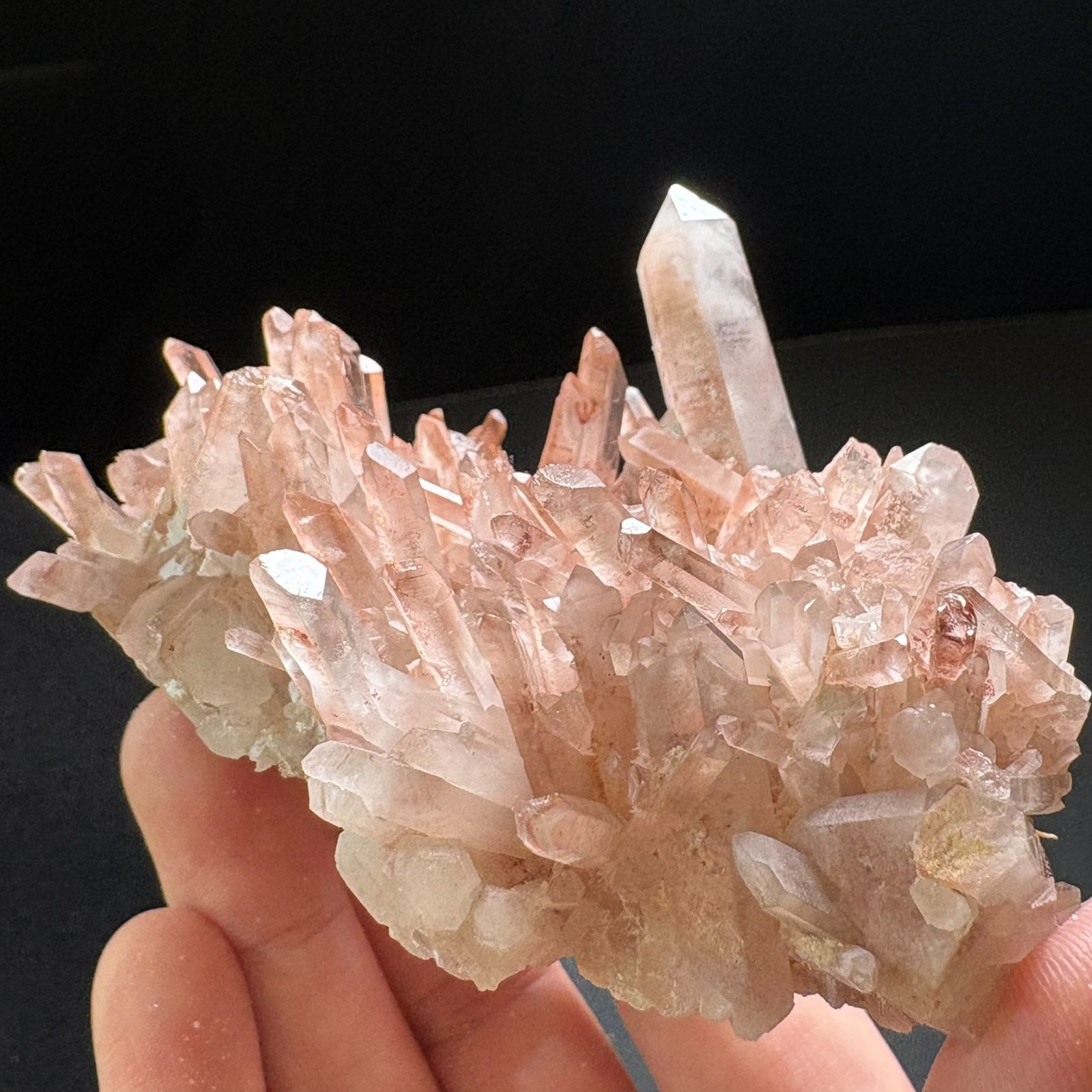 Natural Quartz Pyramid Inclusion Cluster Rare Specimen Raw Mineral Crystal Heal