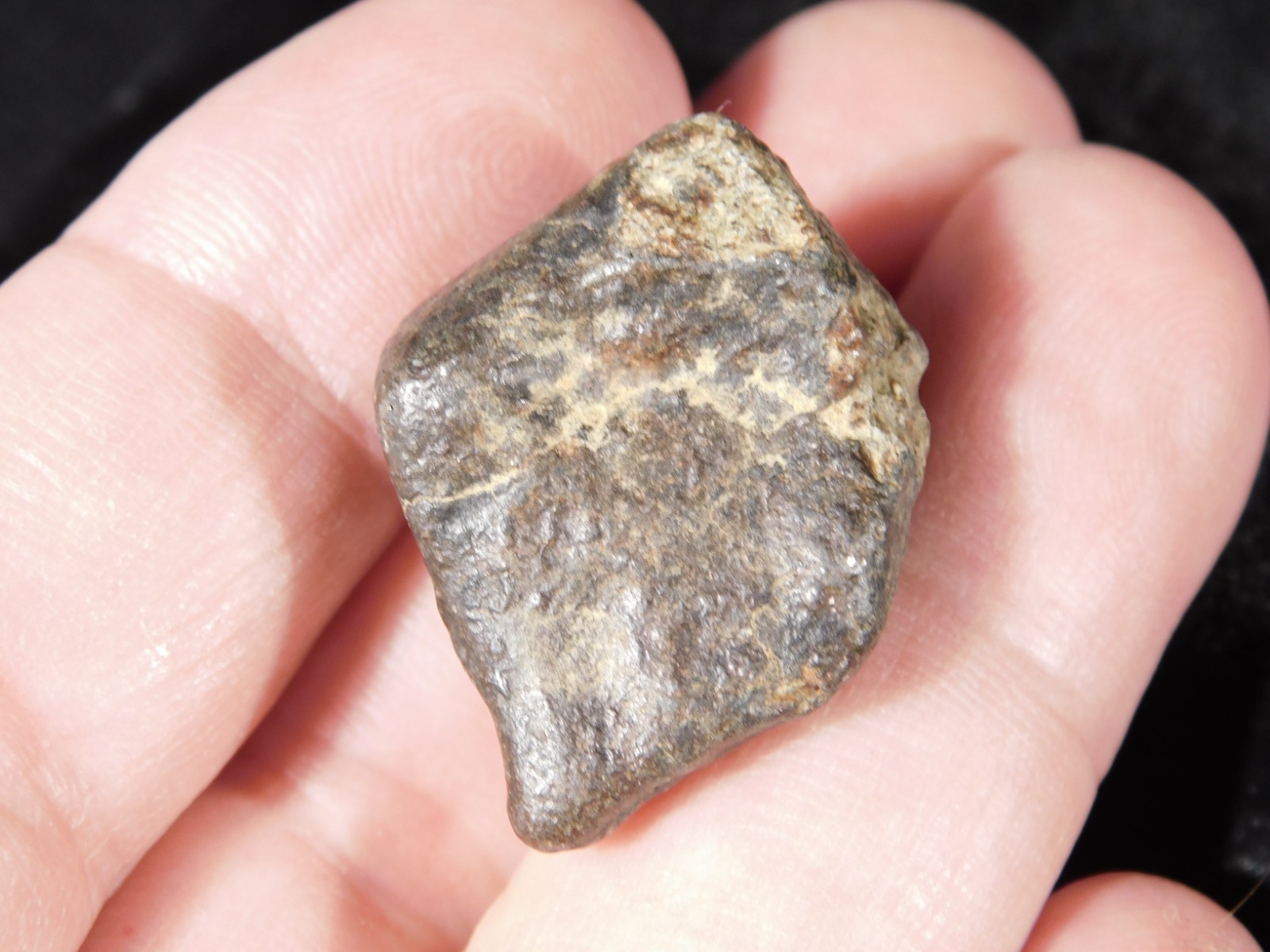 Small Stony METEORITE With Dark Fusion Crust 100% Natural Fell in Libya 13.0gr