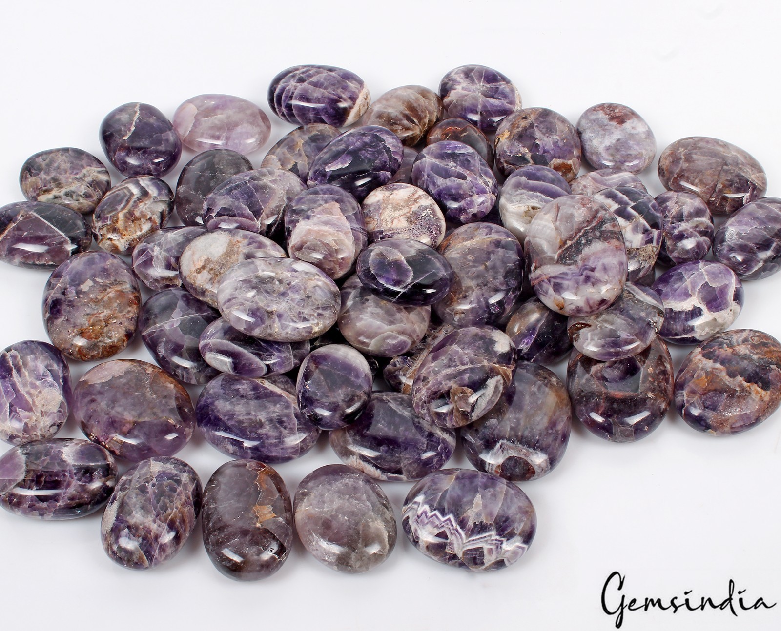 5 Kilo Natural Amethyst Palm Stone Wholesale Lot Polished Crystal Cabs Bulk Gems