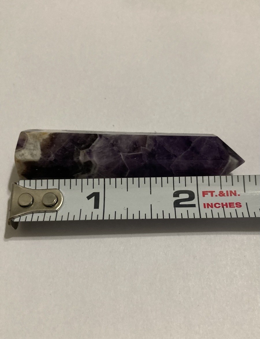 24G Purple Amethyst Cut Polished Crystal Tower Pyramid Decor Mineral Specimen