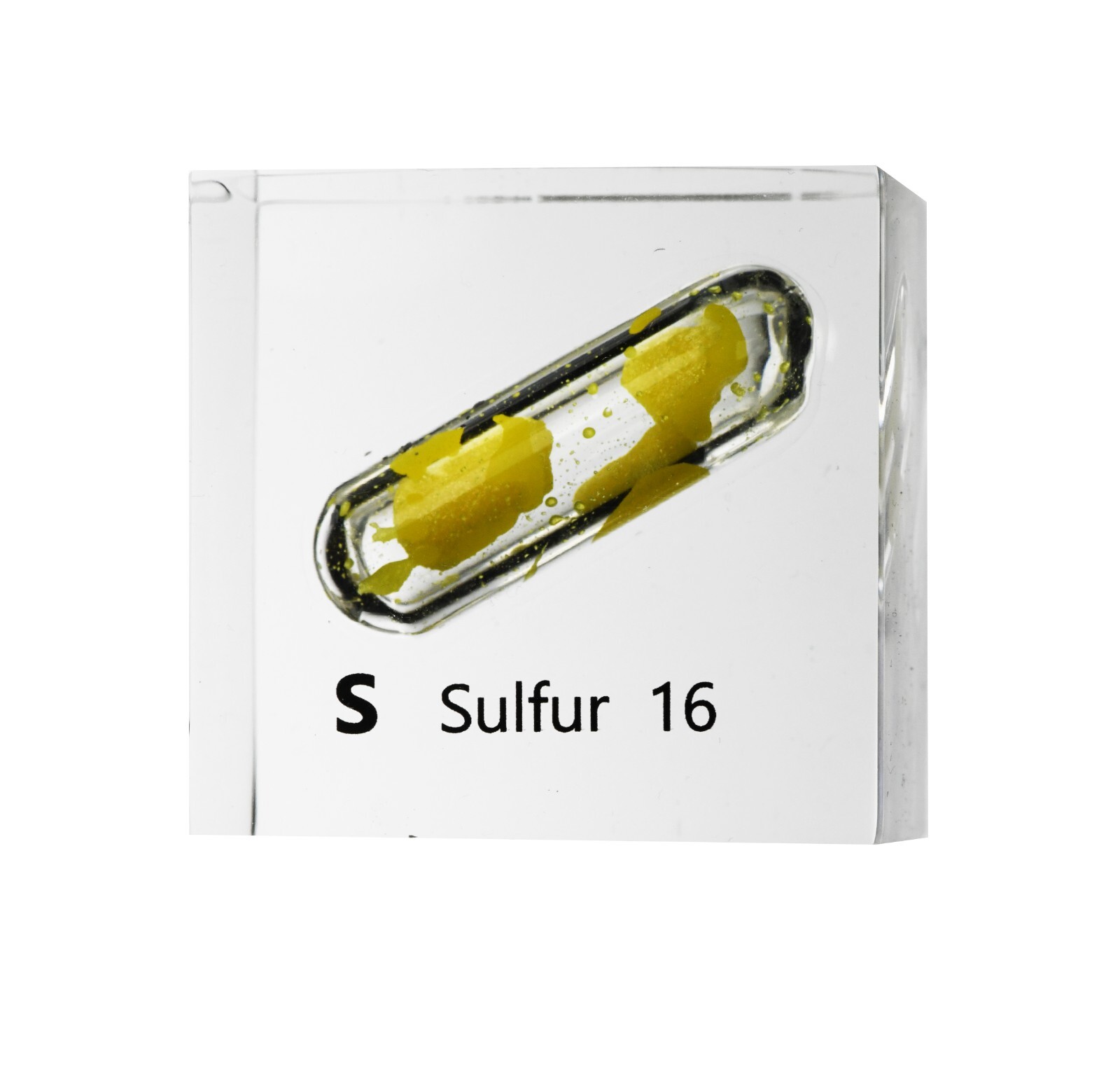 Sulfur 50mm Lucite Acrylic Cube for Element Collection USA SHIPPING