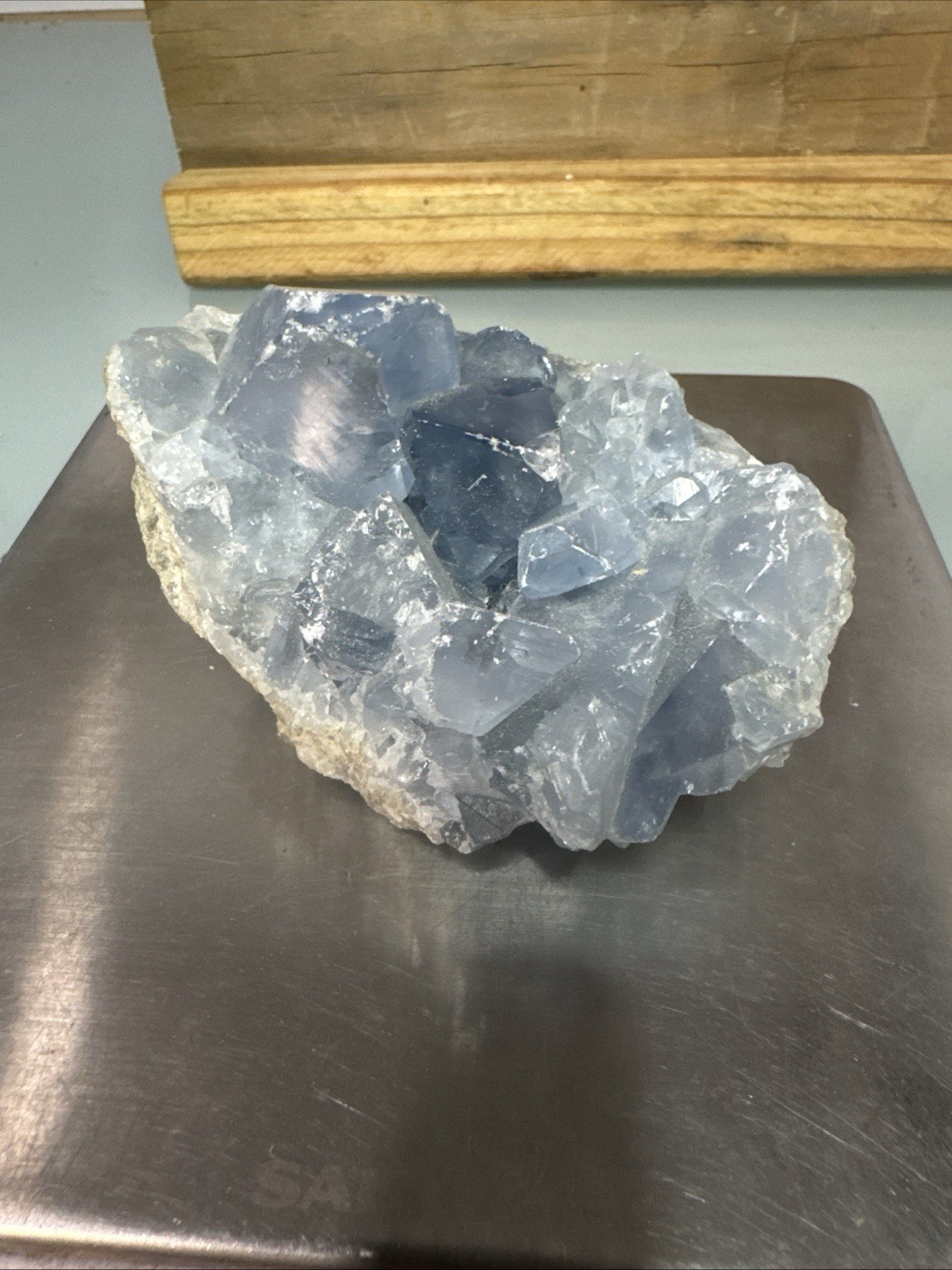 1..8 Lbs Natural Blue Celestite Geode Quartz Crystal Mineral Specimen Healing