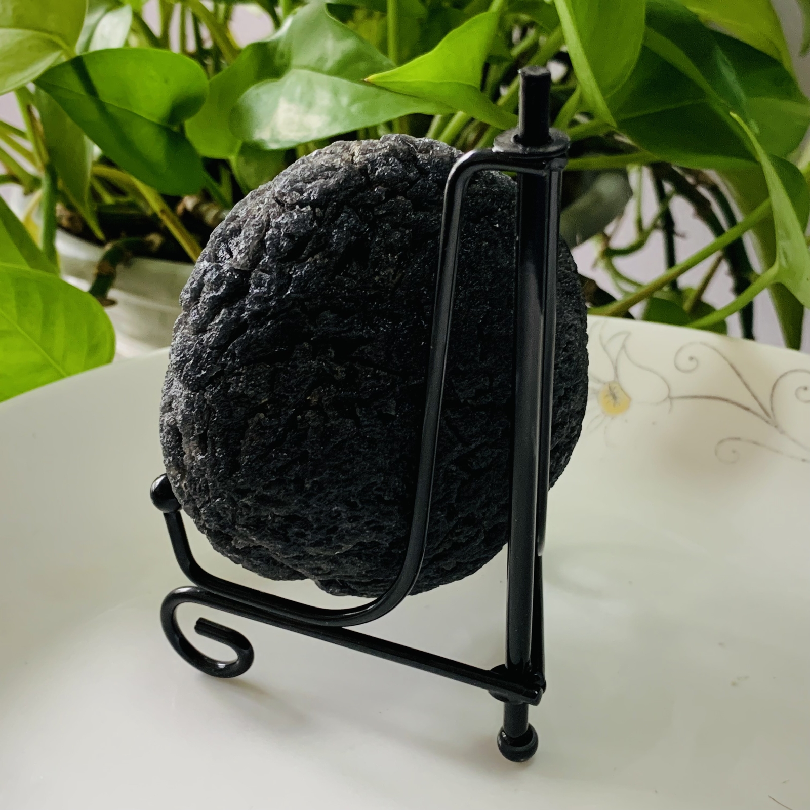 TOP 286g Natural Carbonaceous Chondrite Meteorite with Black reiki healing+stand