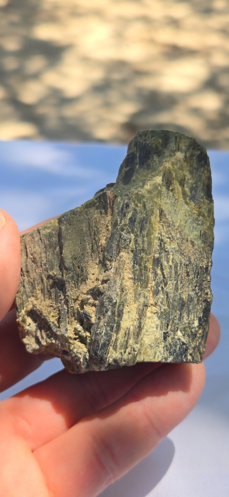 Beautiful Raw All Natural Green Epidote Crystal Stone Cabinet Specimen 6.2 Ozs