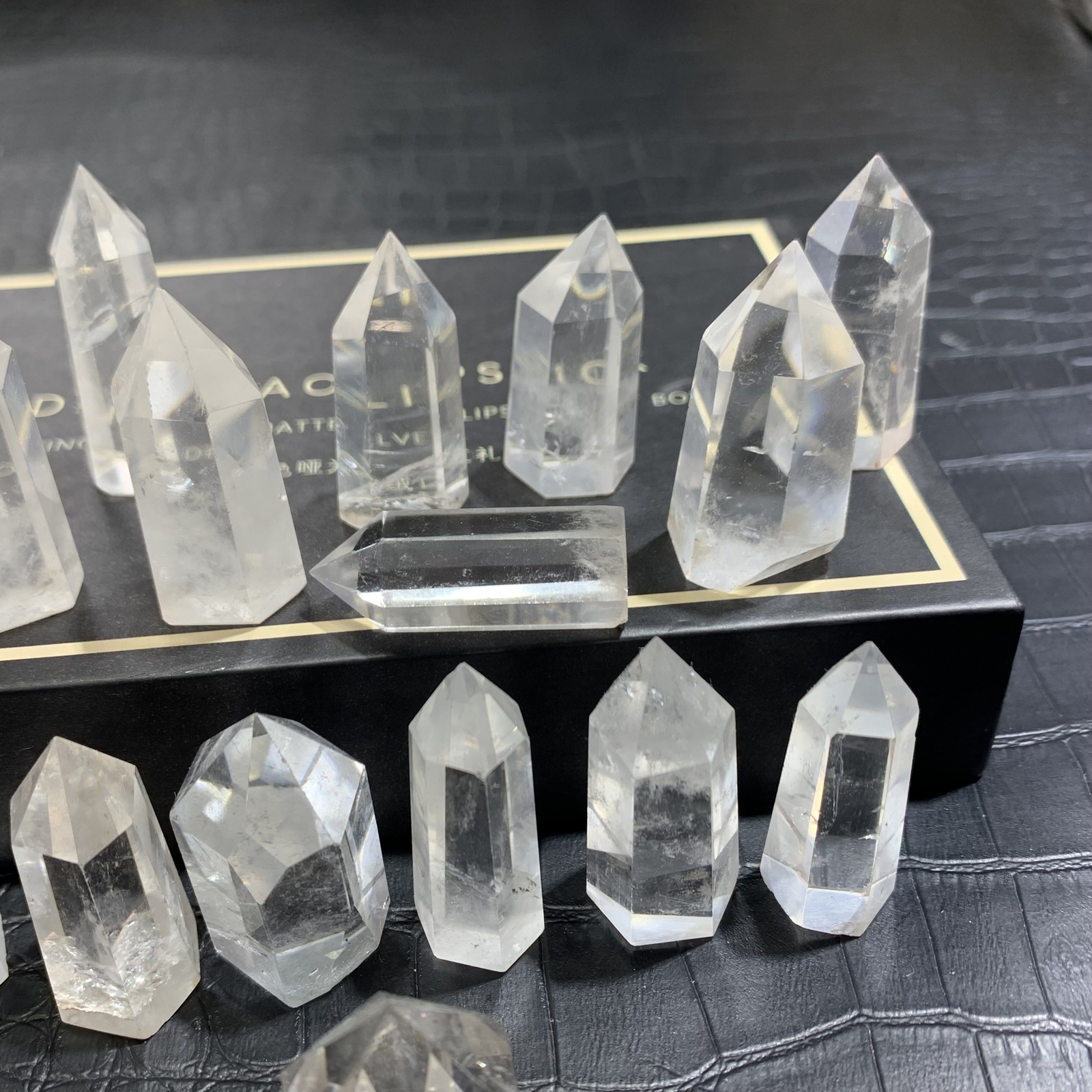 20pc natural mini clear quartz obelisk crystal wand point healing random