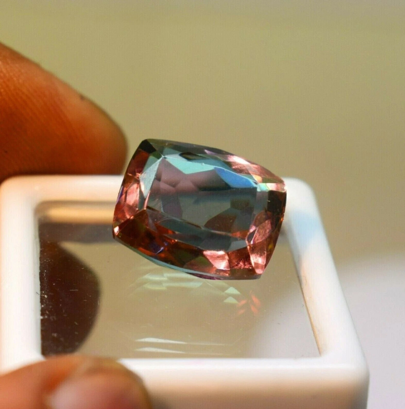 12.25 Ct Certified Natural Color Changing Alexandrite Cushion Cut Loose Gemstone