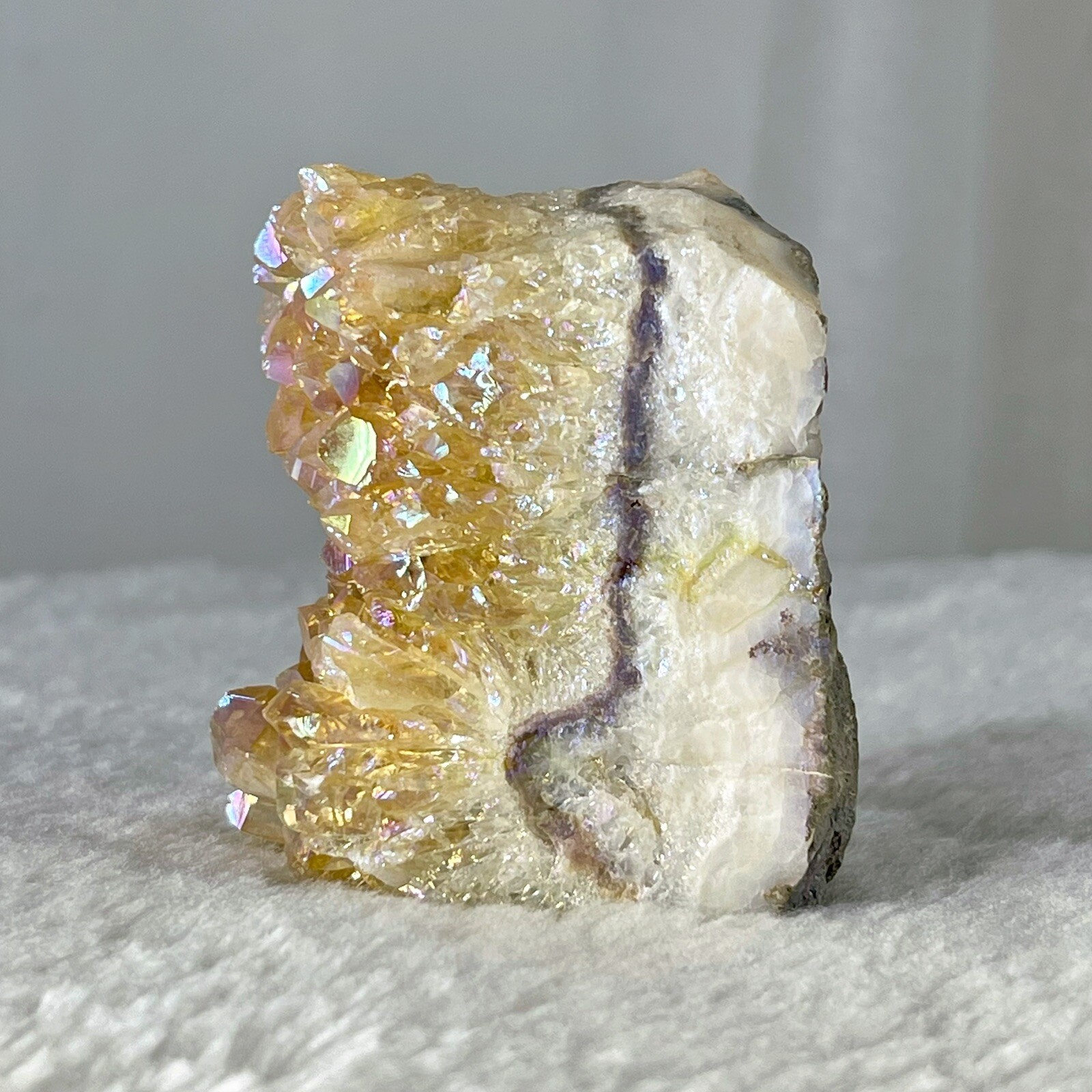 1.3lb Rare Angel Aura Citrine Cluster Aura Coated Crystals LRG Citrine Cluster