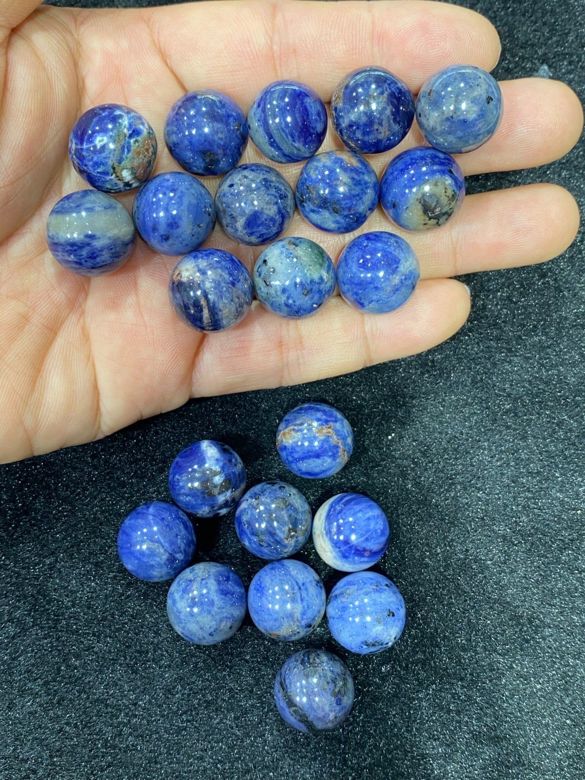 10pcs Natural sodalite Sphere Carved Quartz Crystal ball 15mm reiki healing Gift