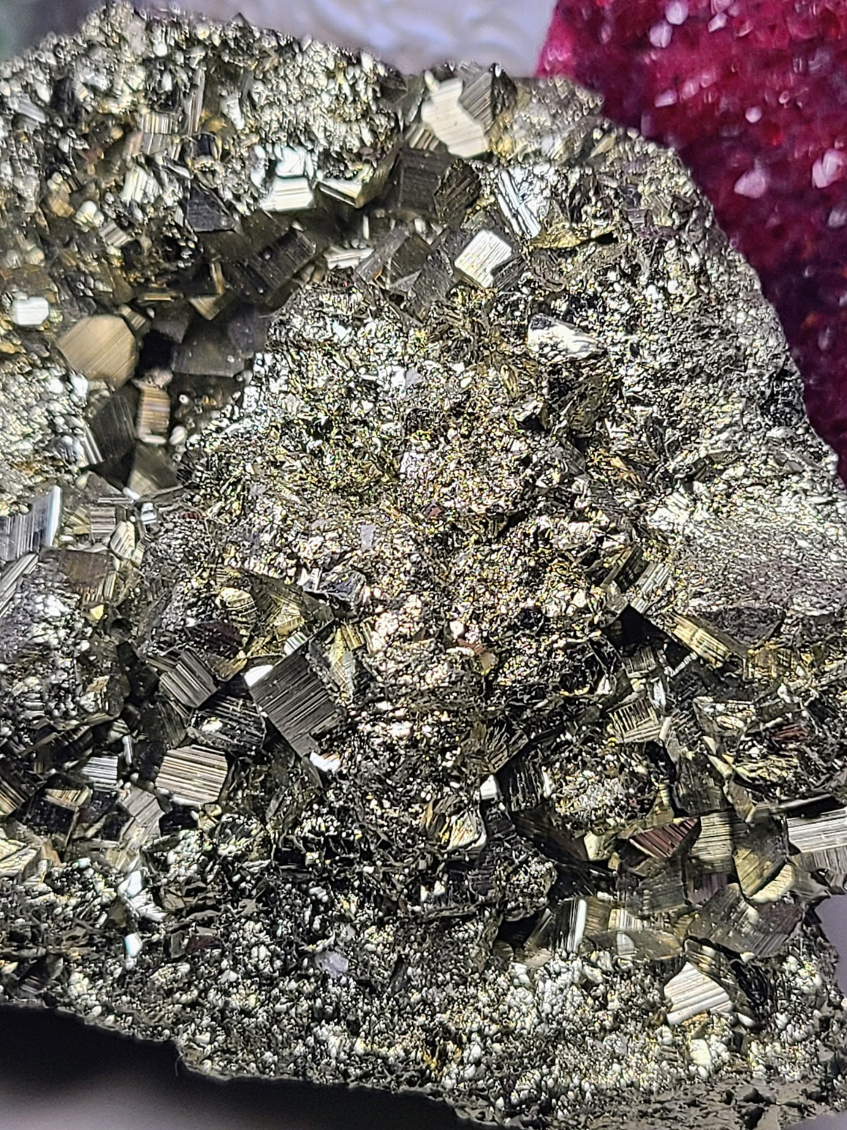 Huge Golden AAA Druzy Peruvian Pyrite Crystal Cluster