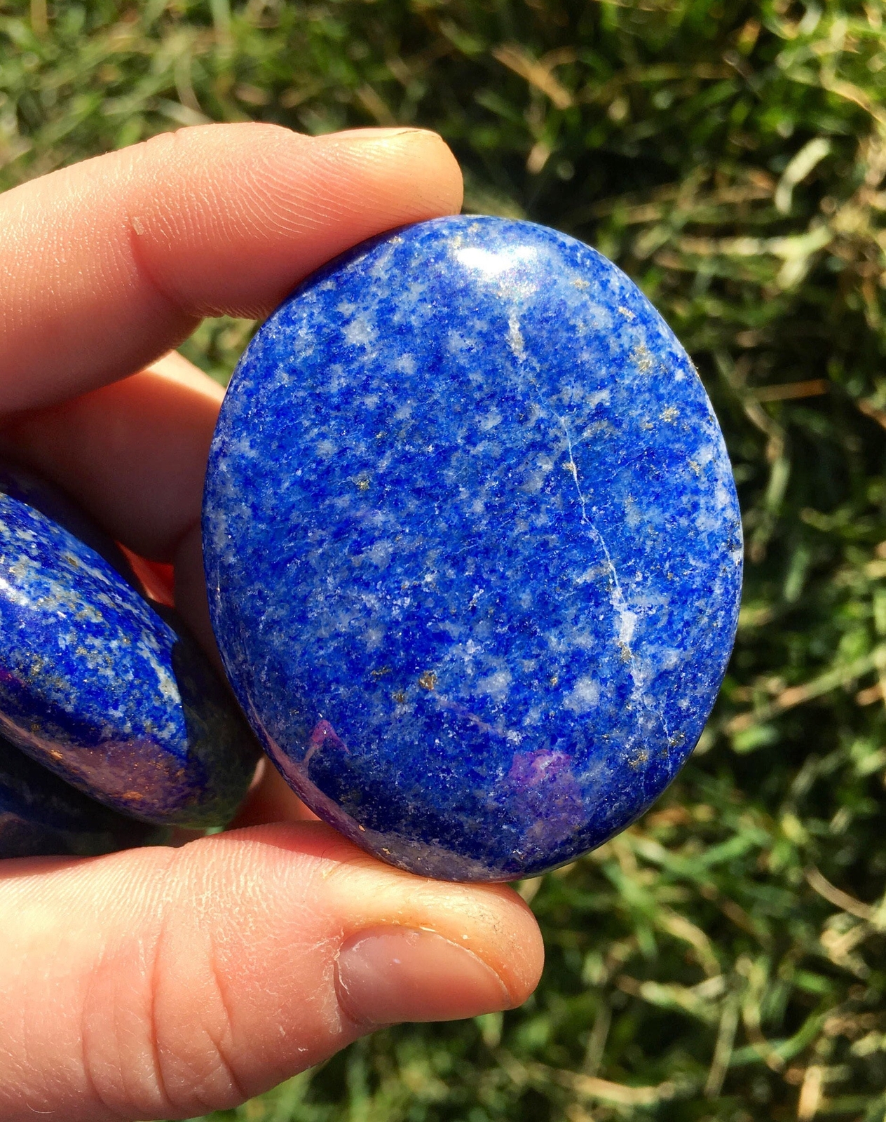 Lapis Lazuli Palm Stone, Natural Lapis Lazuli from Pakistan