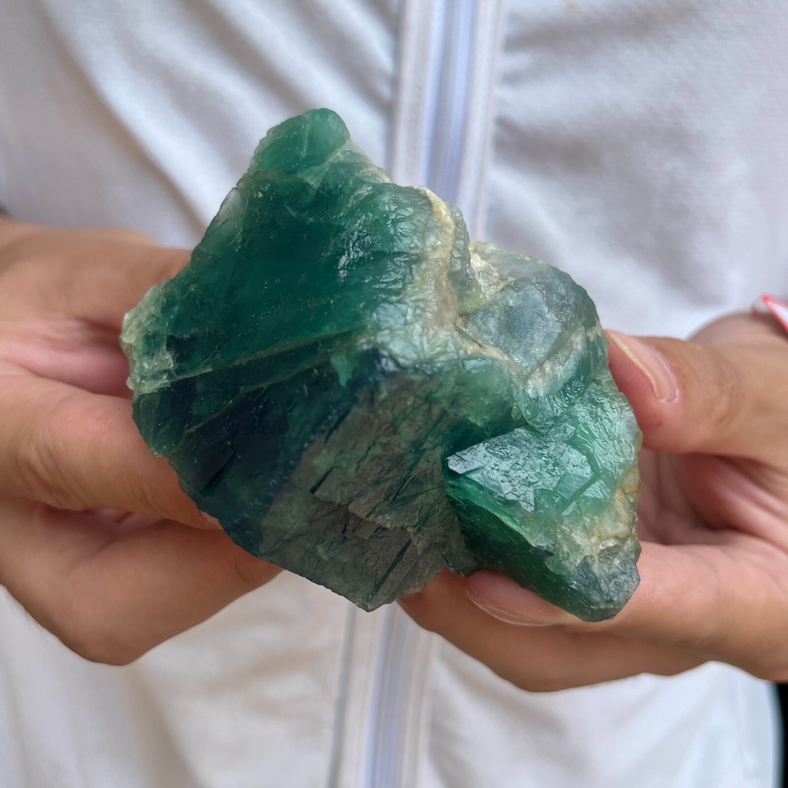 340g NATURAL Green Cube FLUORITE Quartz Crystal Cluster Mineral Specimen