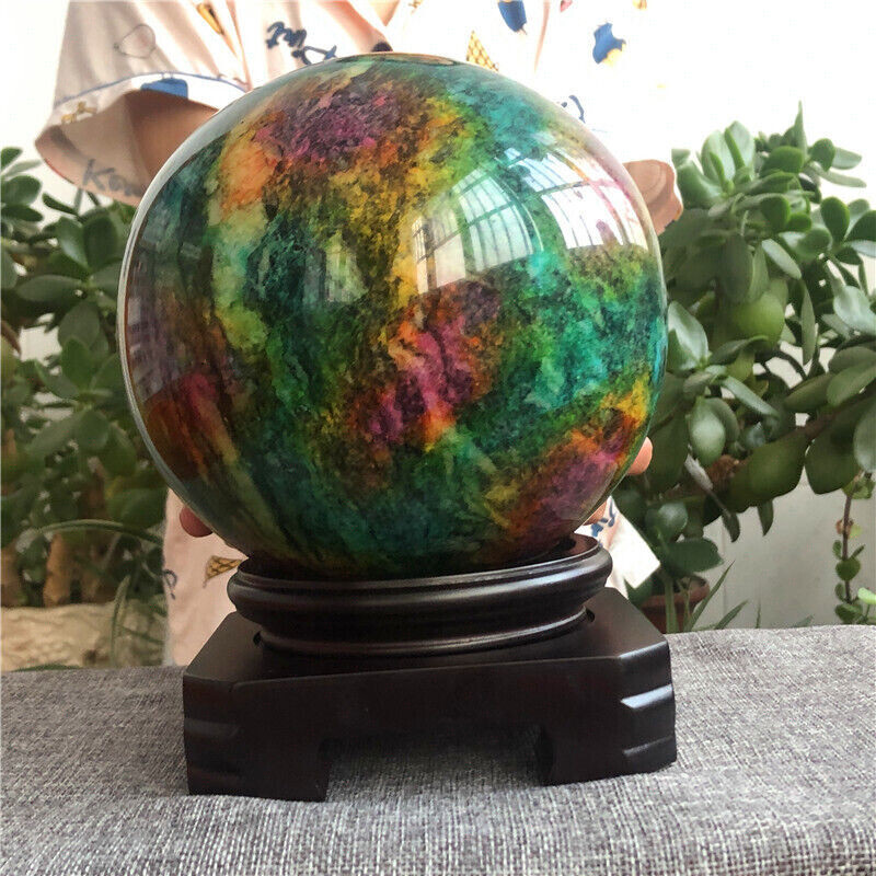 Beautiful Seven Colors Jade sphere healing -Taiwan China (12.5 LB) X9