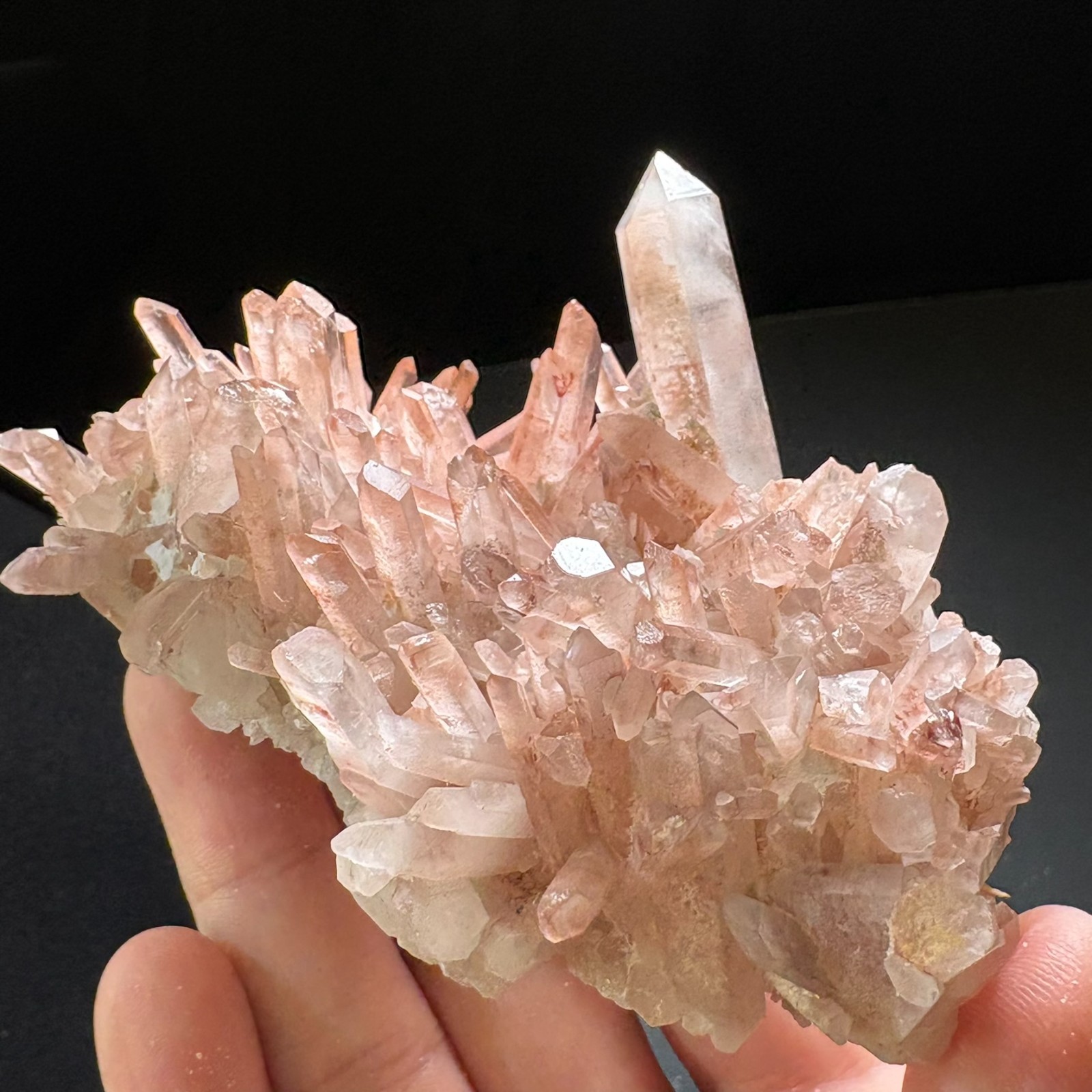 Natural Quartz Pyramid Inclusion Cluster Rare Specimen Raw Mineral Crystal Heal