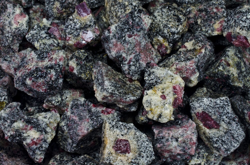 1/2 lb Ruby in Matrix Rough Stones – Natural Crystal Mineral Rock Tumbling