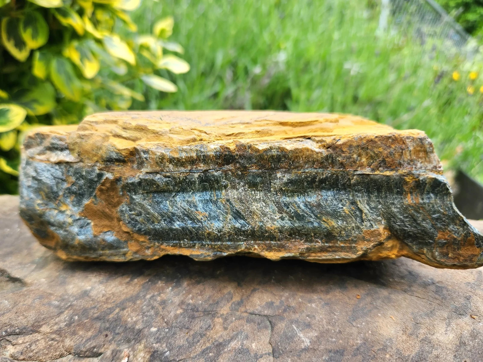 5 lb 11 oz Rough Blue Tiger’s Eye Stone. Ideal for Lapidary. Luminescent