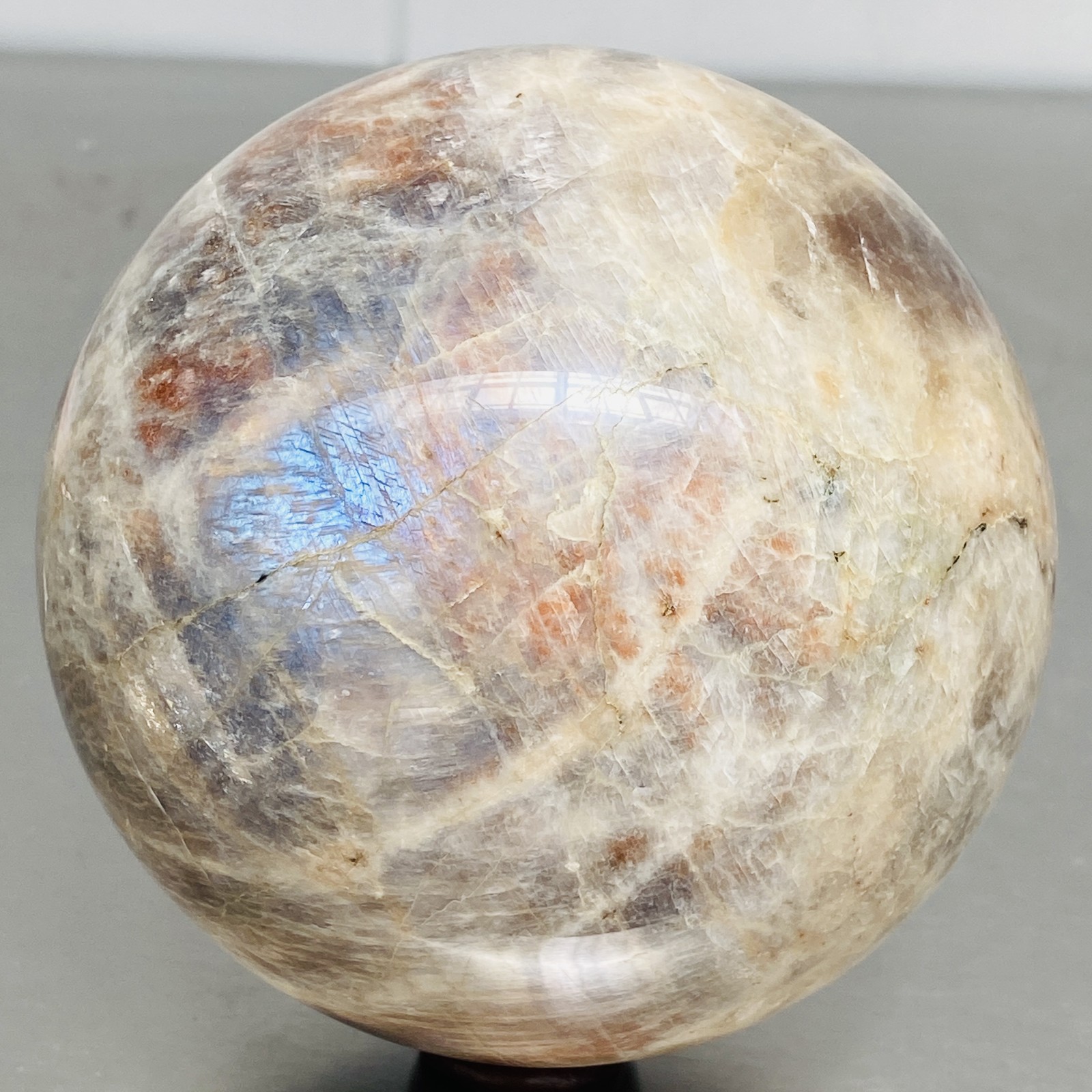 Natural Gray moonstone sphere quartz Crystal ball Healing 3160G (6.96LB)