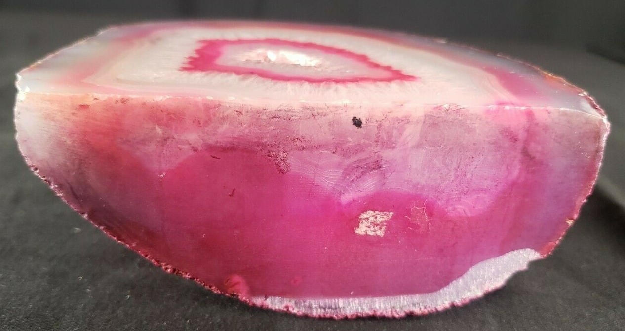 Cut Polished Dyed Pink Agate Geode – 1/4 Stone