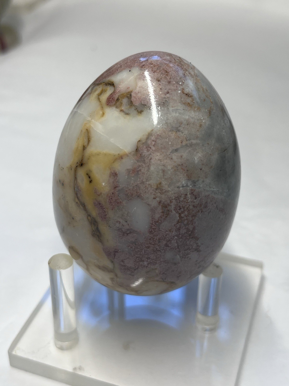 Polished Agate Stone Egg – Unique Natural Gemstone Display Piece (no Stand)