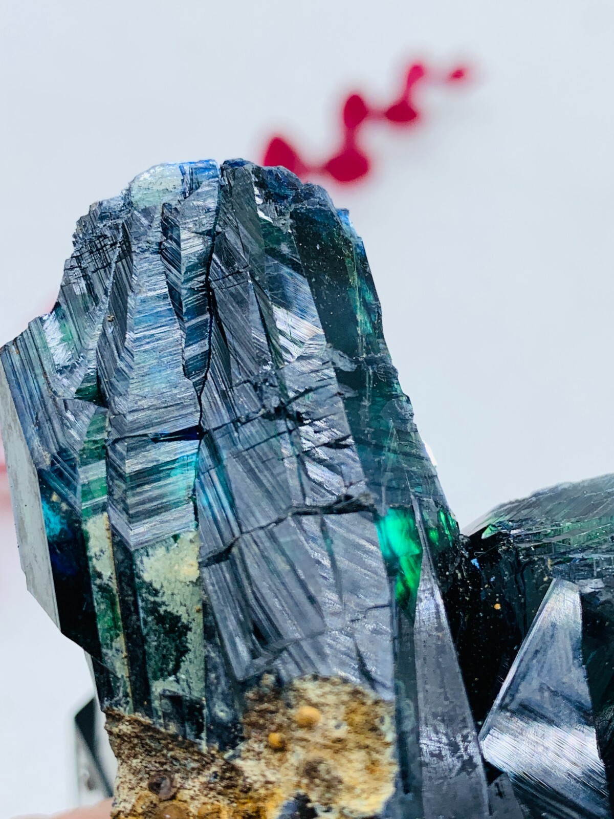759ct85mm TOP EXCELLENT BLUE GREEN VIVIANITE CRYSTALS Specimen FROM Brazil GEM