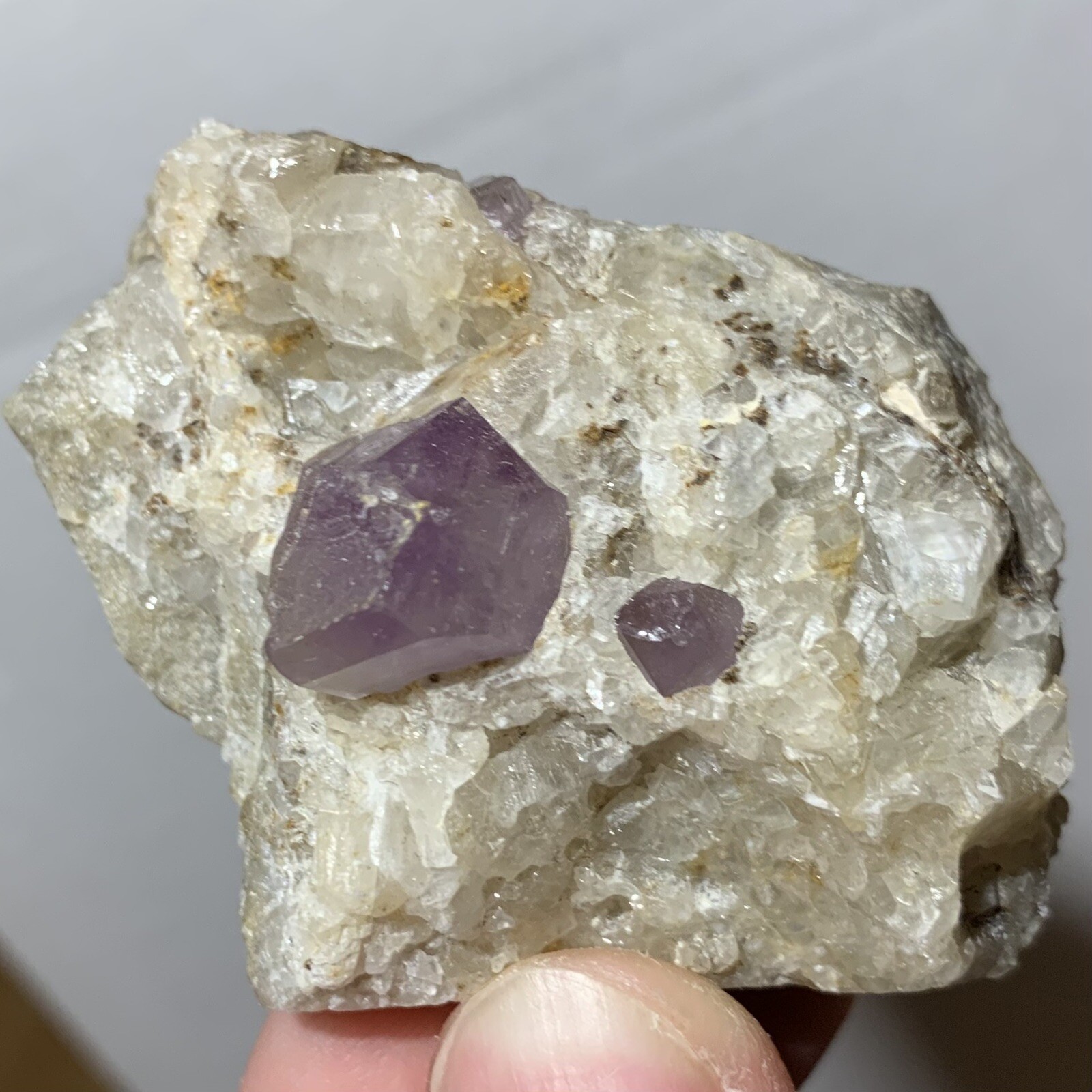 Amethyst Quartz Crystal In Calcite Muqur Ghazni AFGHANISTAN 96g
