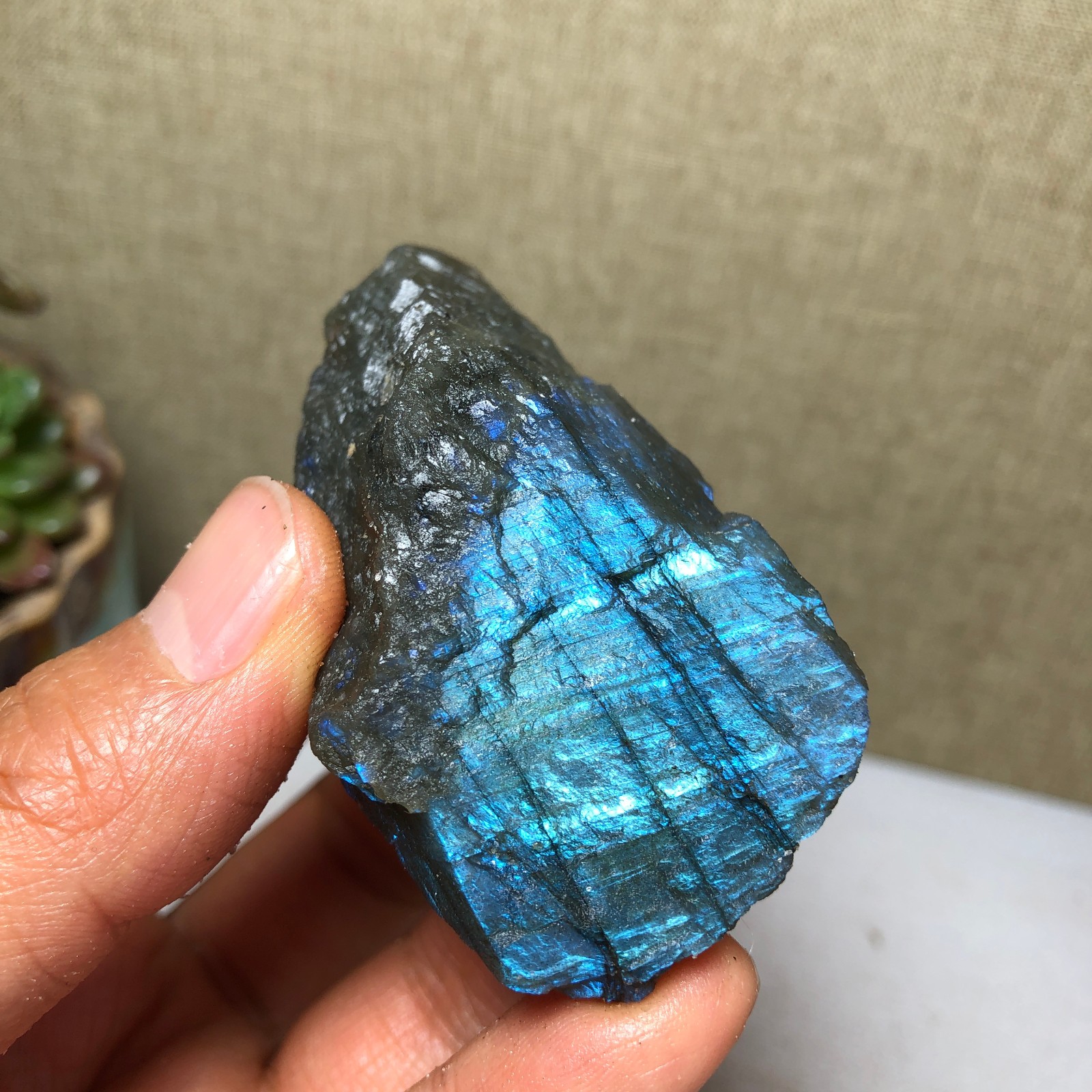 61mm Natural Labradorite Crystal gemstone rough original Specimen 79g A4228