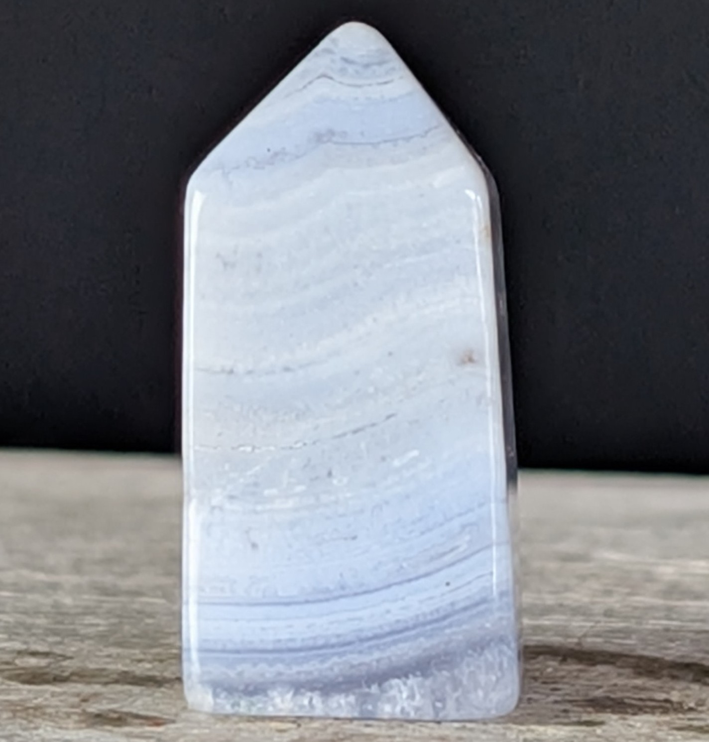 Blue Lace Agate Tower Cute Small Crystal Gemstone Wand Point Reiki