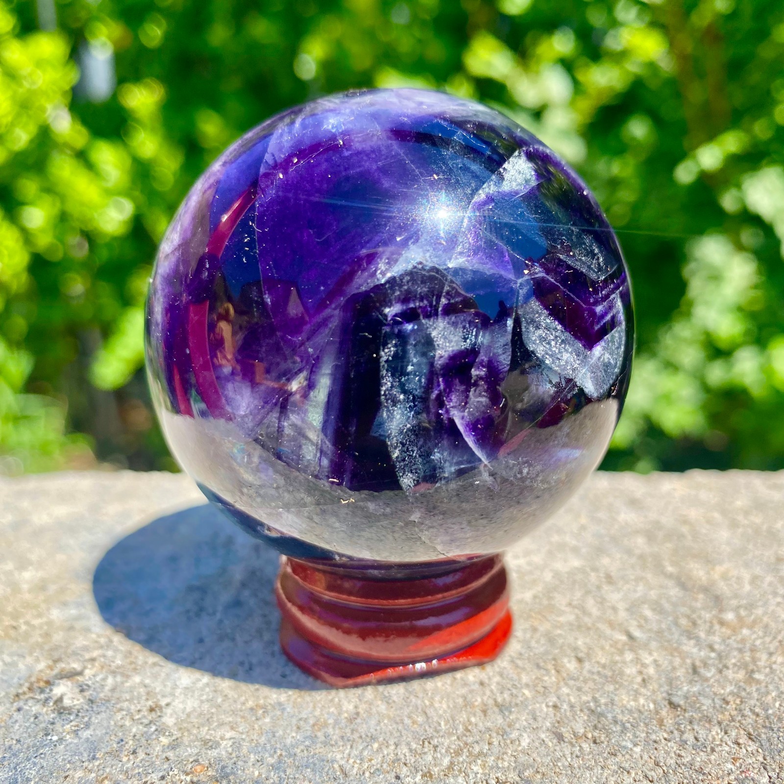 304G natural Green fluorite ball quartz crystal Sphere Reiki energy healing