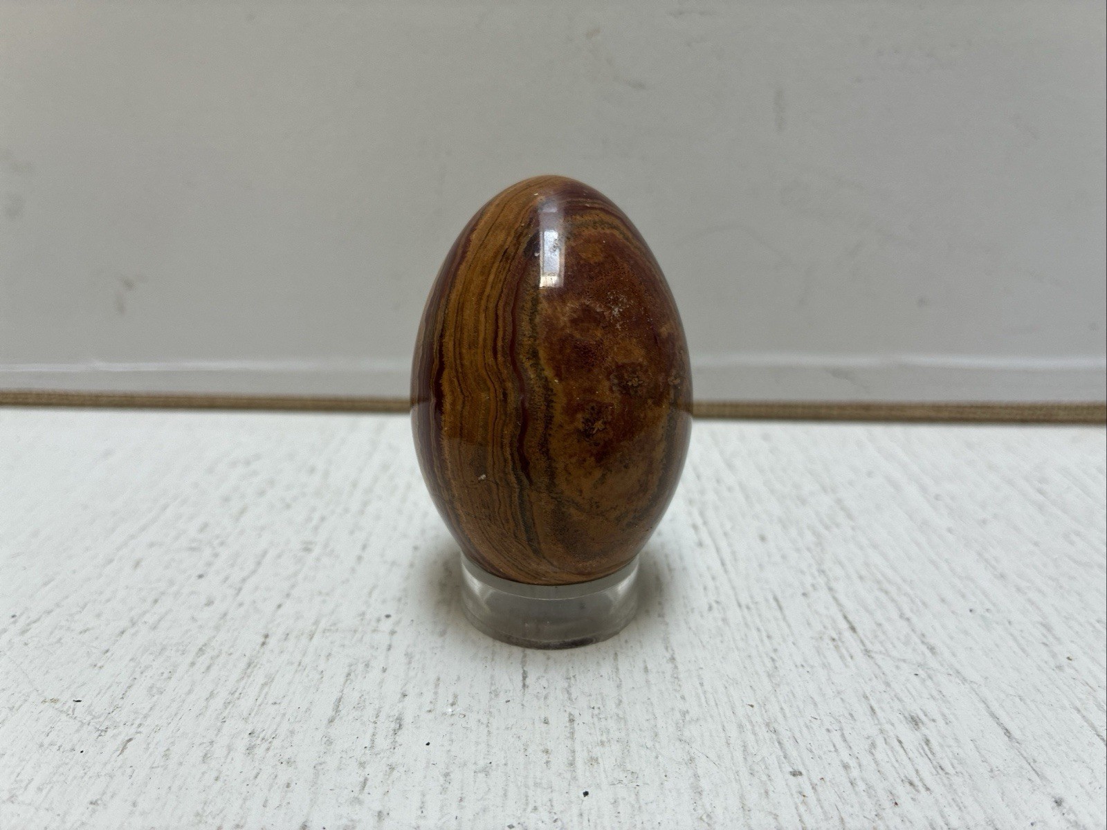 AGATIZED DEEP RED/YELLOW/BROWN JASPER EGG POLISHED 2 7/8″ X 1 7/8″ SPECIMAN